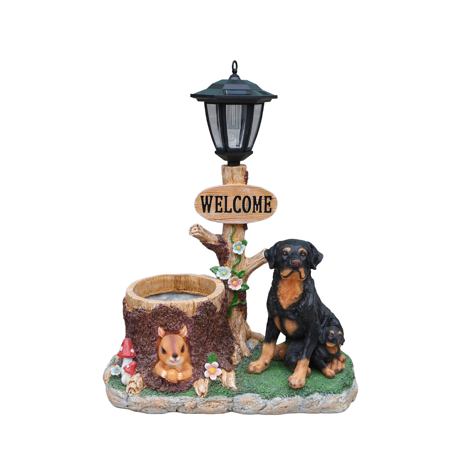 Rottweiler Dog Family Planter Statue - Image 6