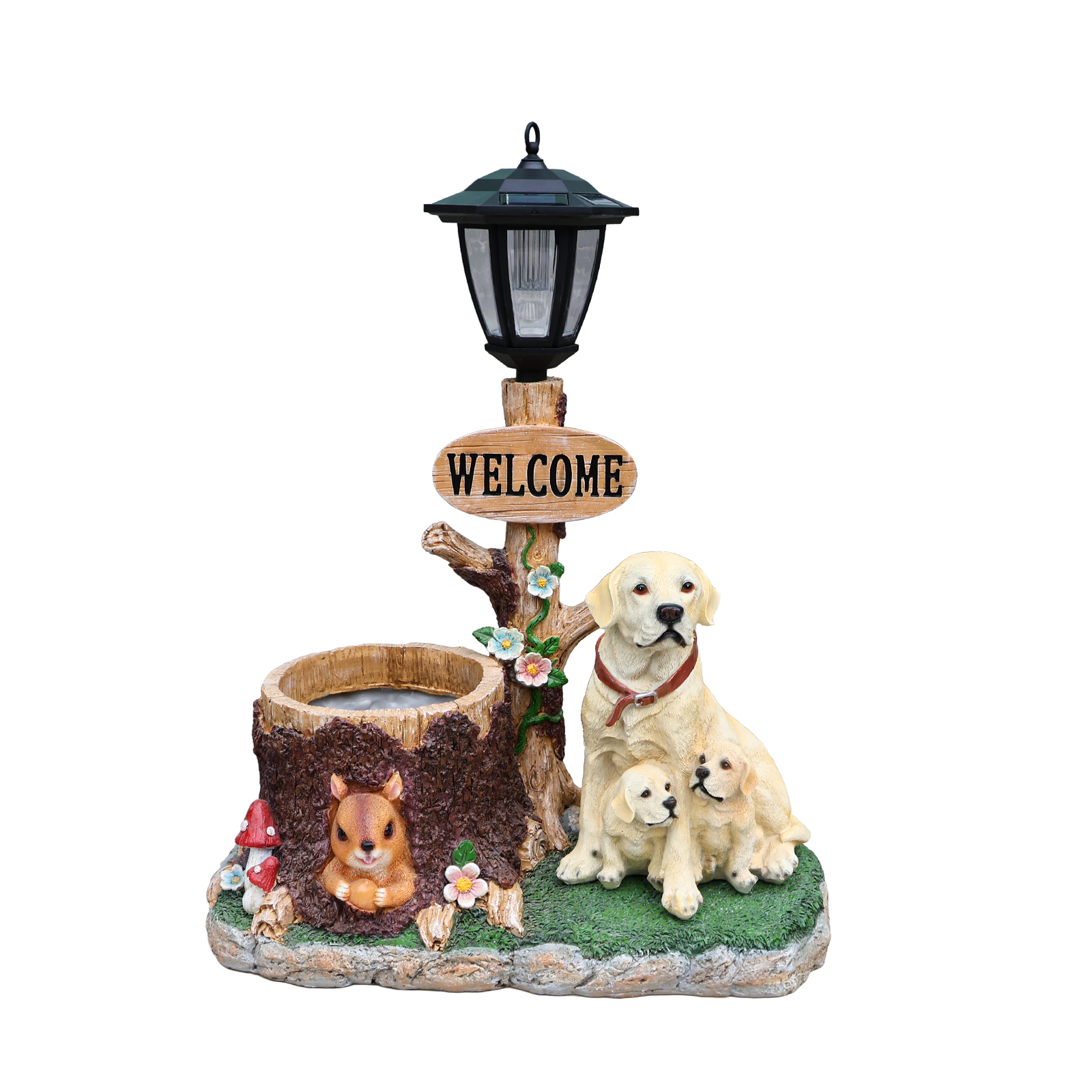 Labrador Dog Family Planter Garden Statue - Image 3