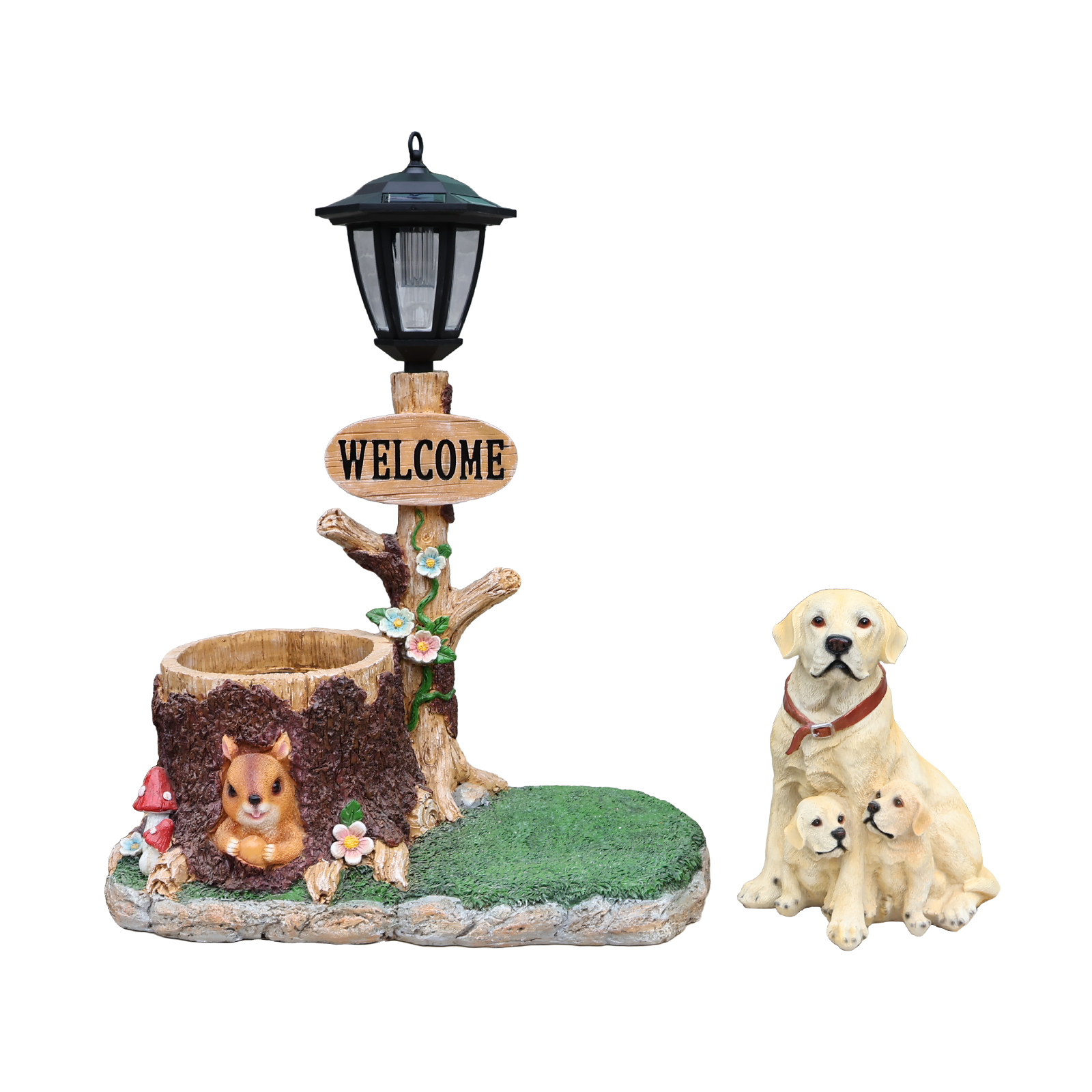 Labrador Dog Family Planter Garden Statue - Image 4