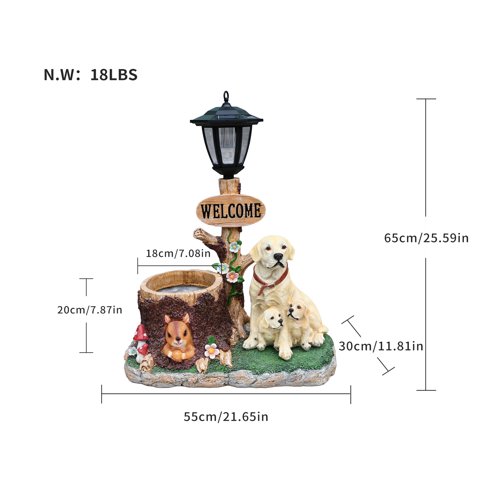 Labrador Dog Family Planter Garden Statue - Image 5