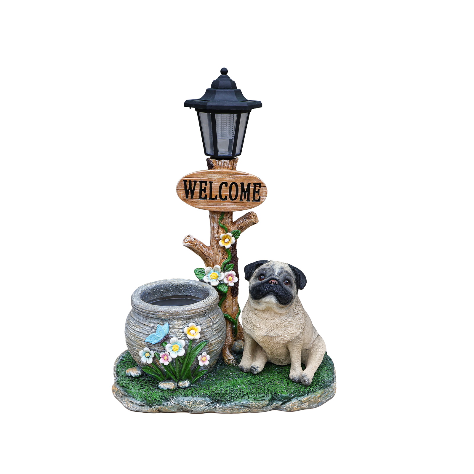 Sitting Pug Dog Planter Statue - Image 5