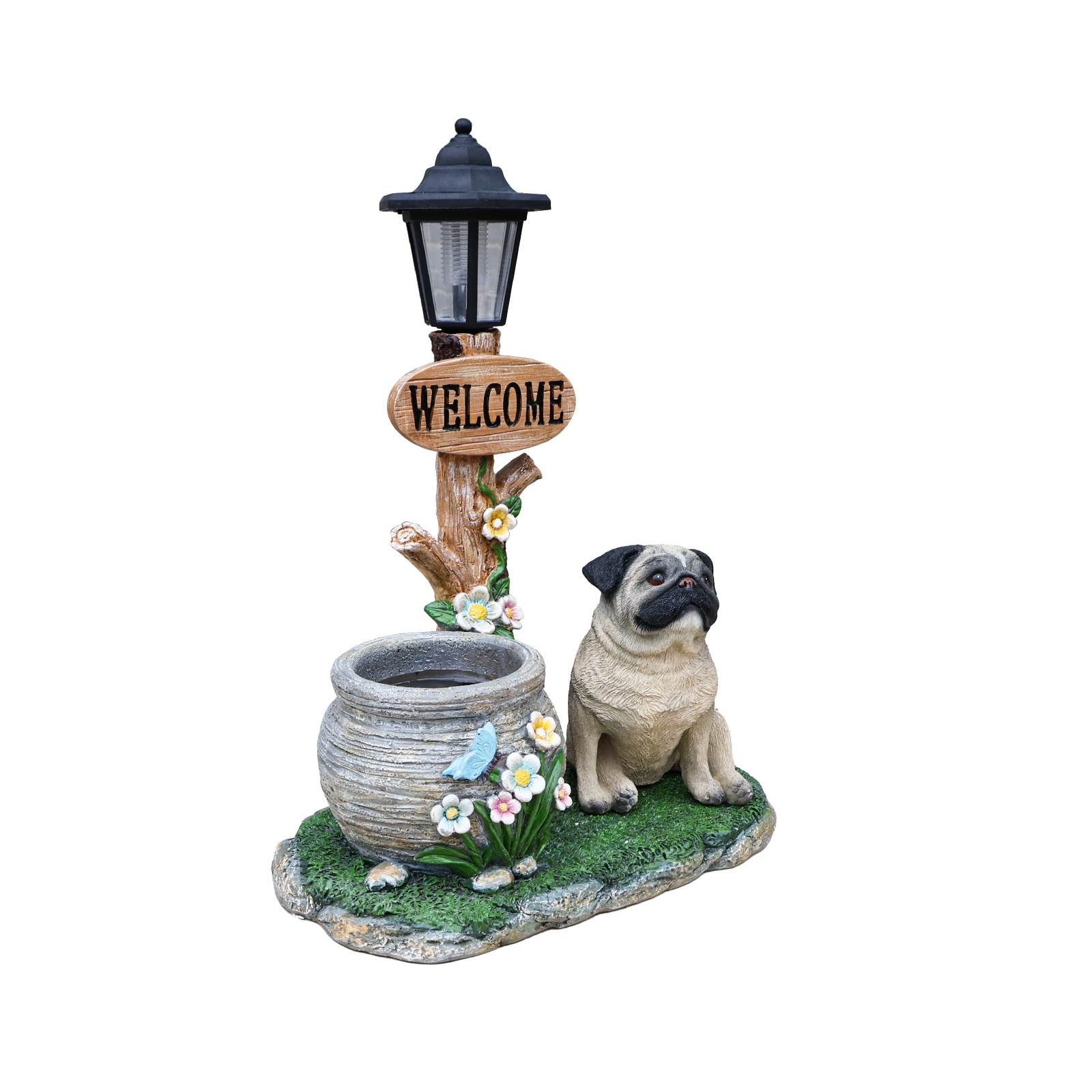 Sitting Pug Dog Planter Statue - Image 6