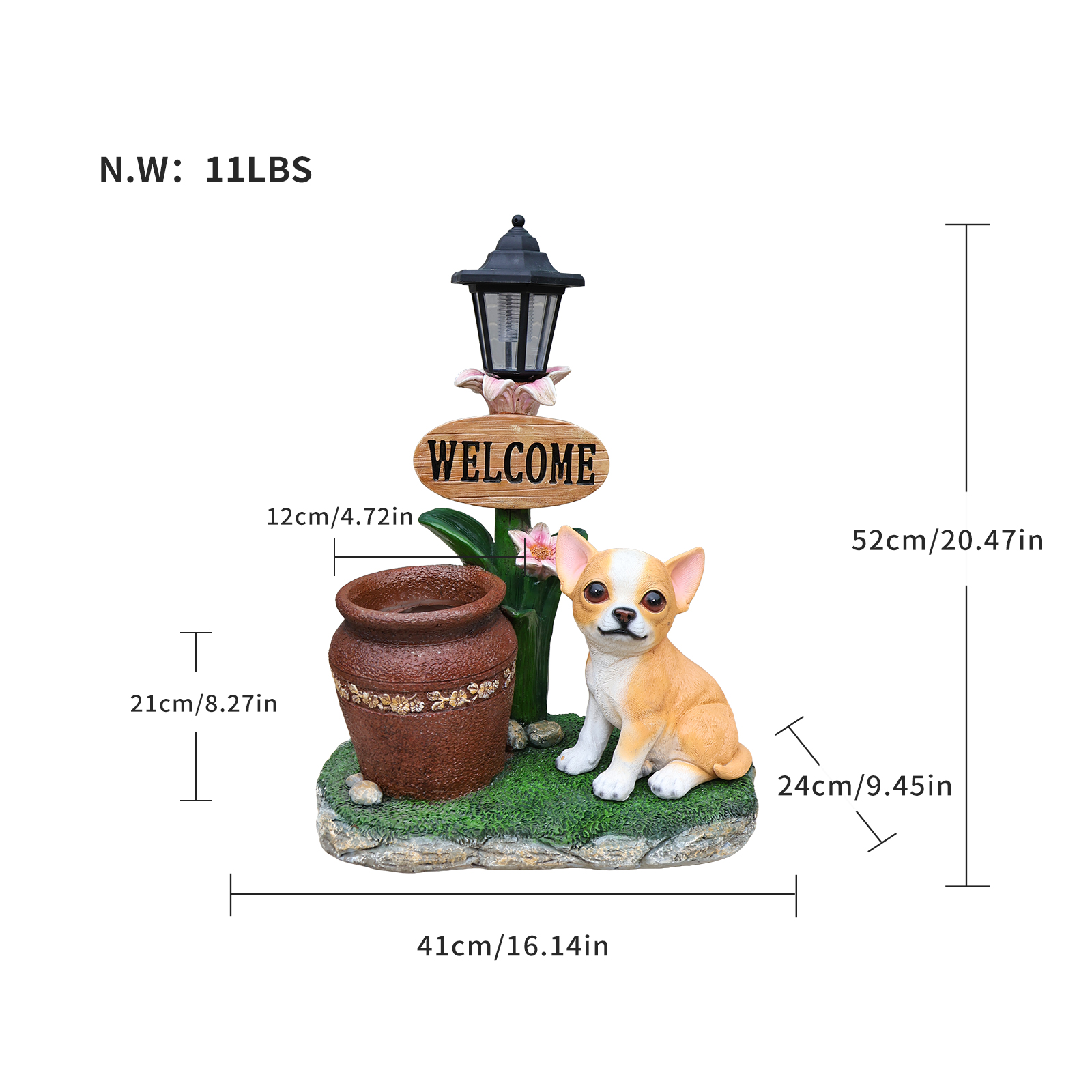 Sitting Corgi Dog Planter Outdoor Decor - Image 2
