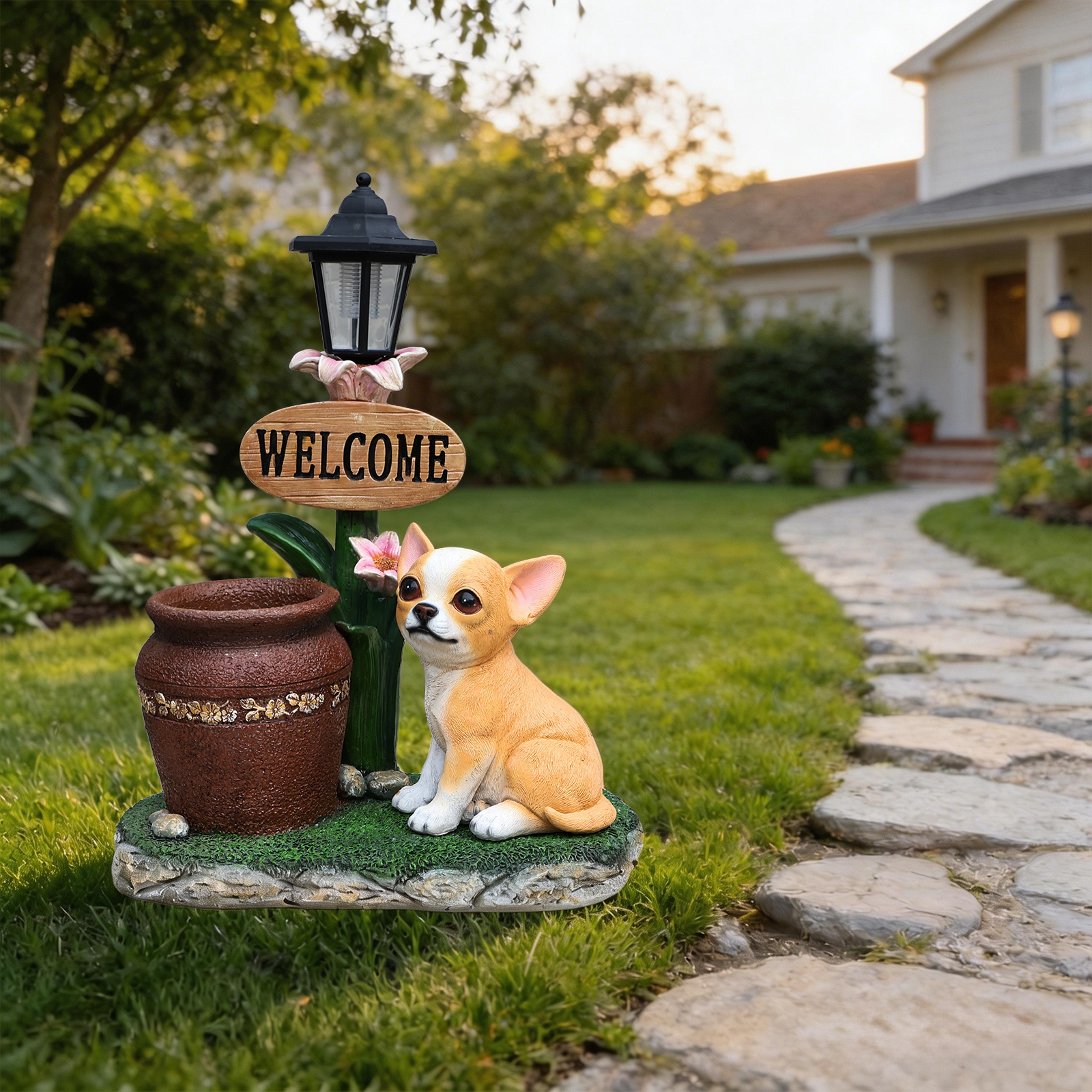 Sitting Corgi Dog Planter Outdoor Decor - Image 6