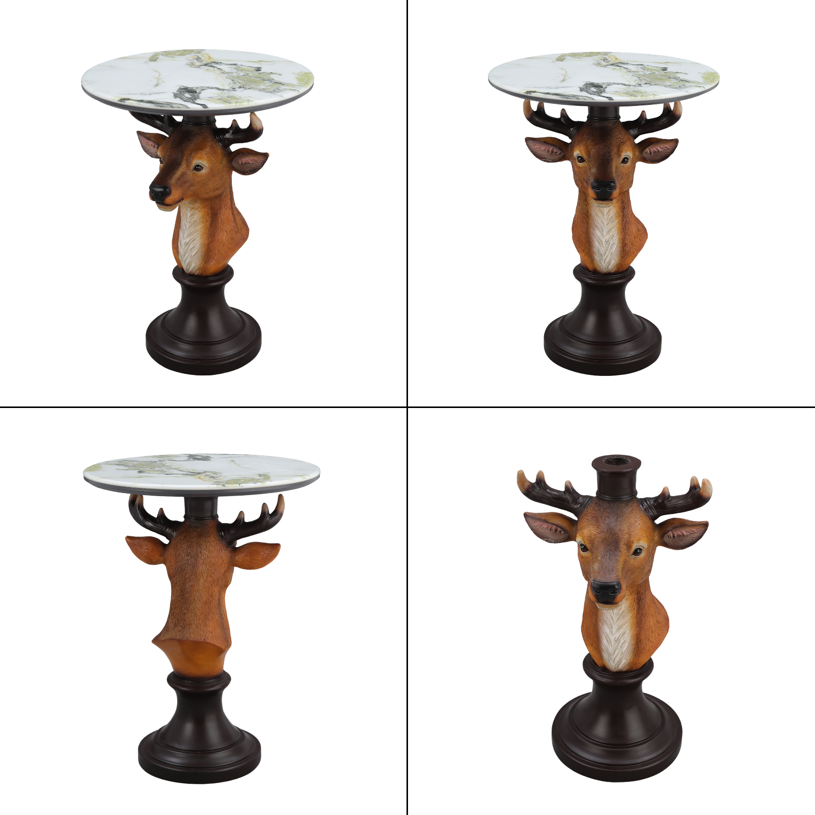 Deer Head Accent Table Animal Statue End Tables Livingroom - Image 6