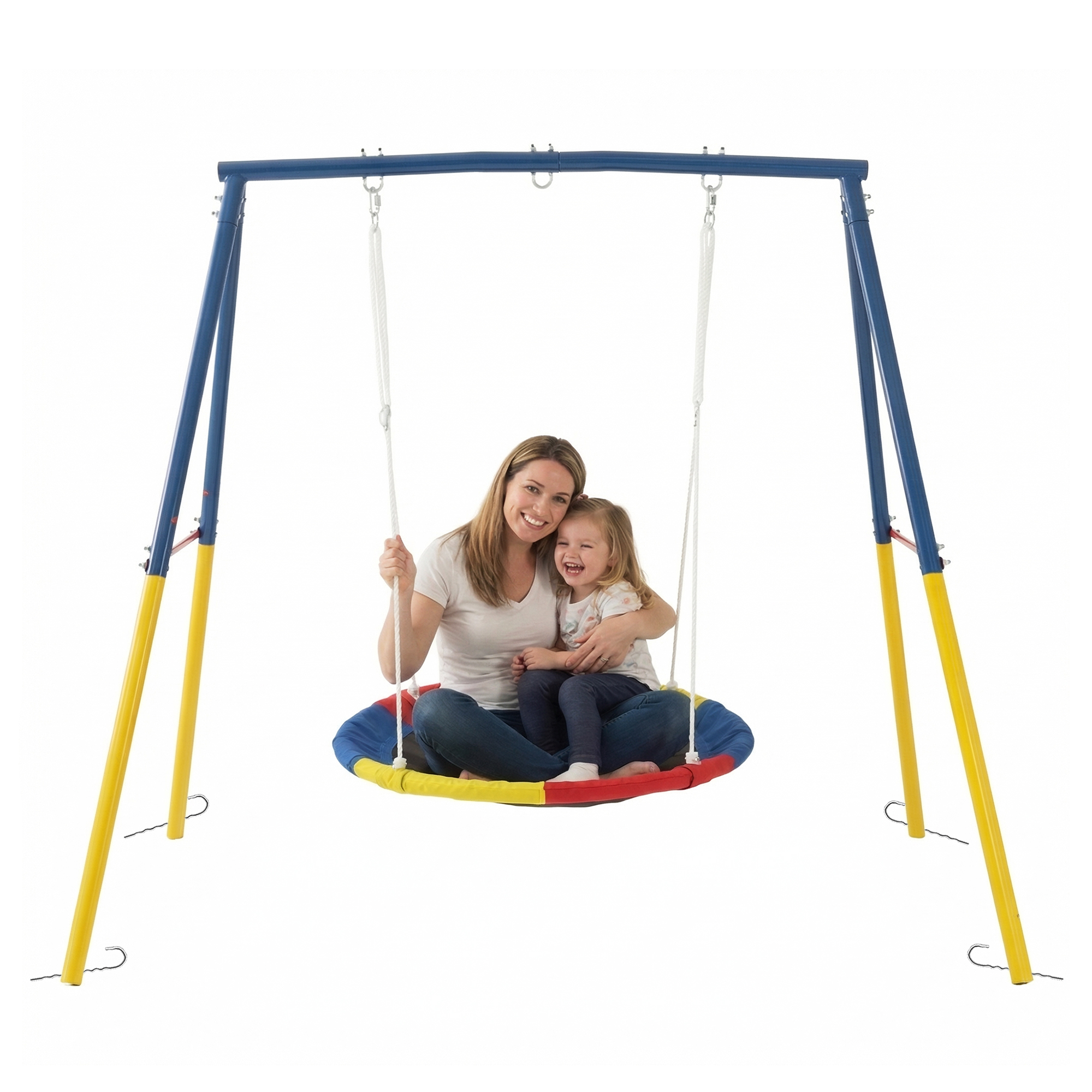 Flying Saucer Swing Set with Heavy Duty A-Frame Metal Swing Stand, Full Steel, Outdoor for Kids, Backyard, Playground, Outdoor - Image 2