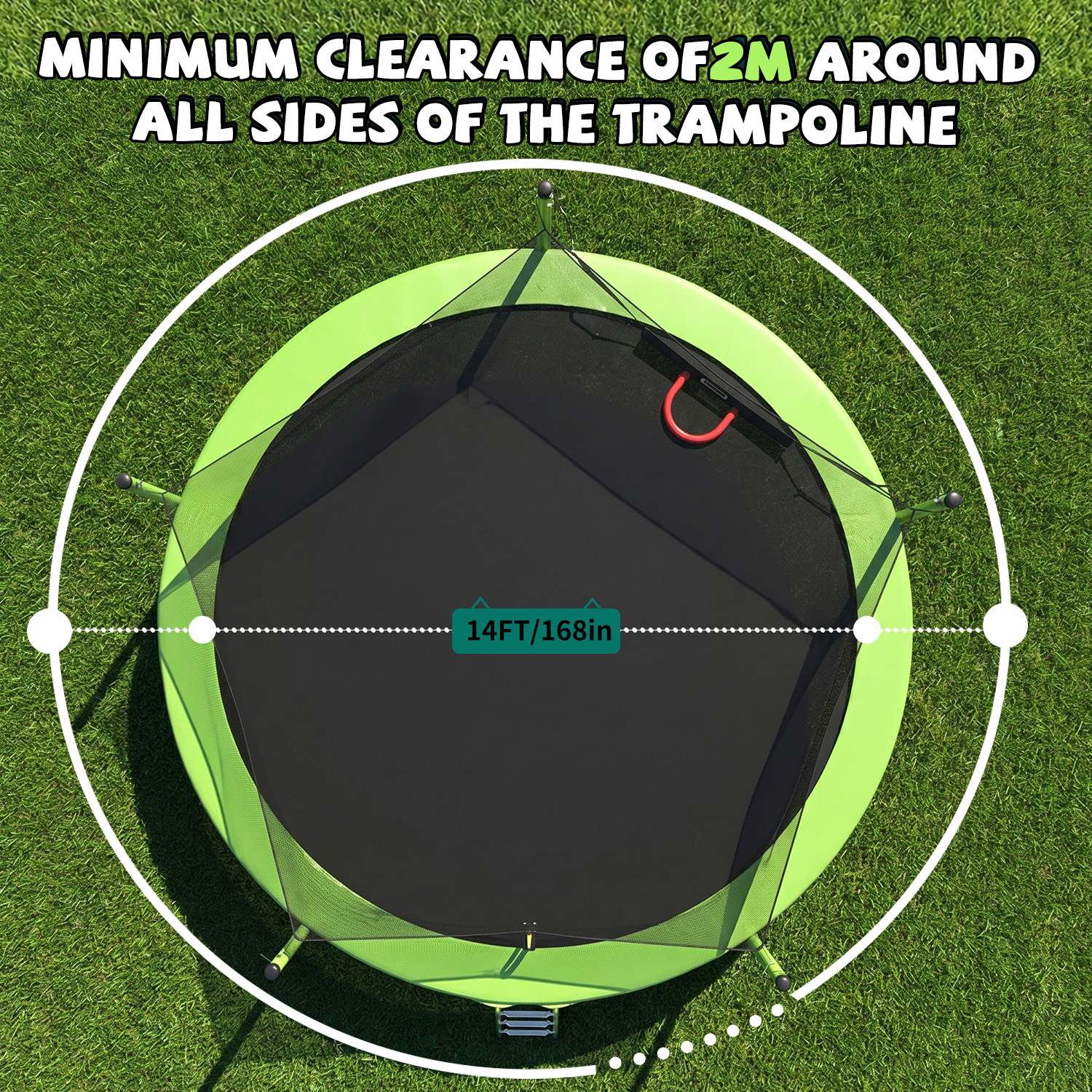 14FT Trampoline ,Sports Fitness Trampolines with Enclosure Net, Recreational Trampolines for Outdoor Indoor - Image 6