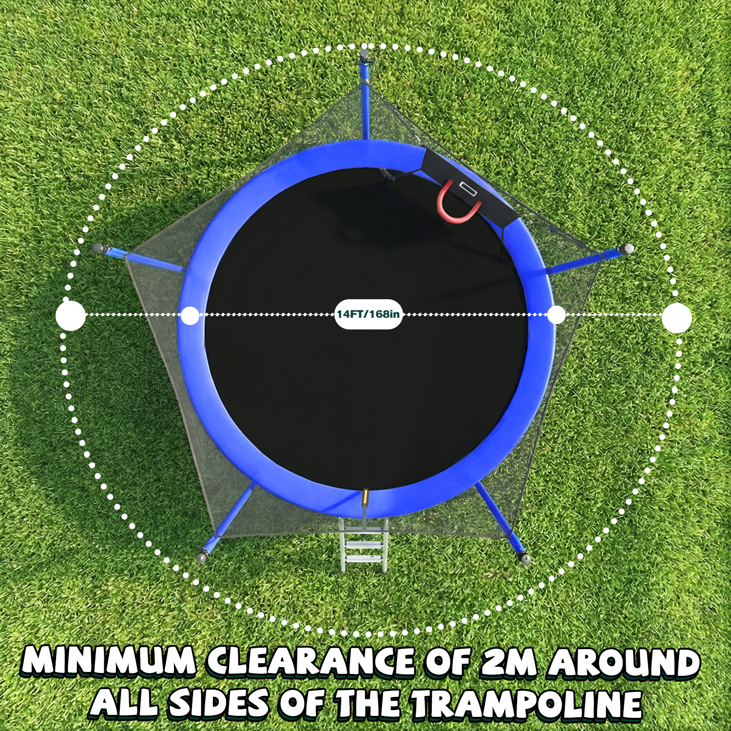 14FT Trampoline ,Sports Fitness Trampolines with Enclosure Net, Recreational Trampolines for Outdoor Indoor - Image 3