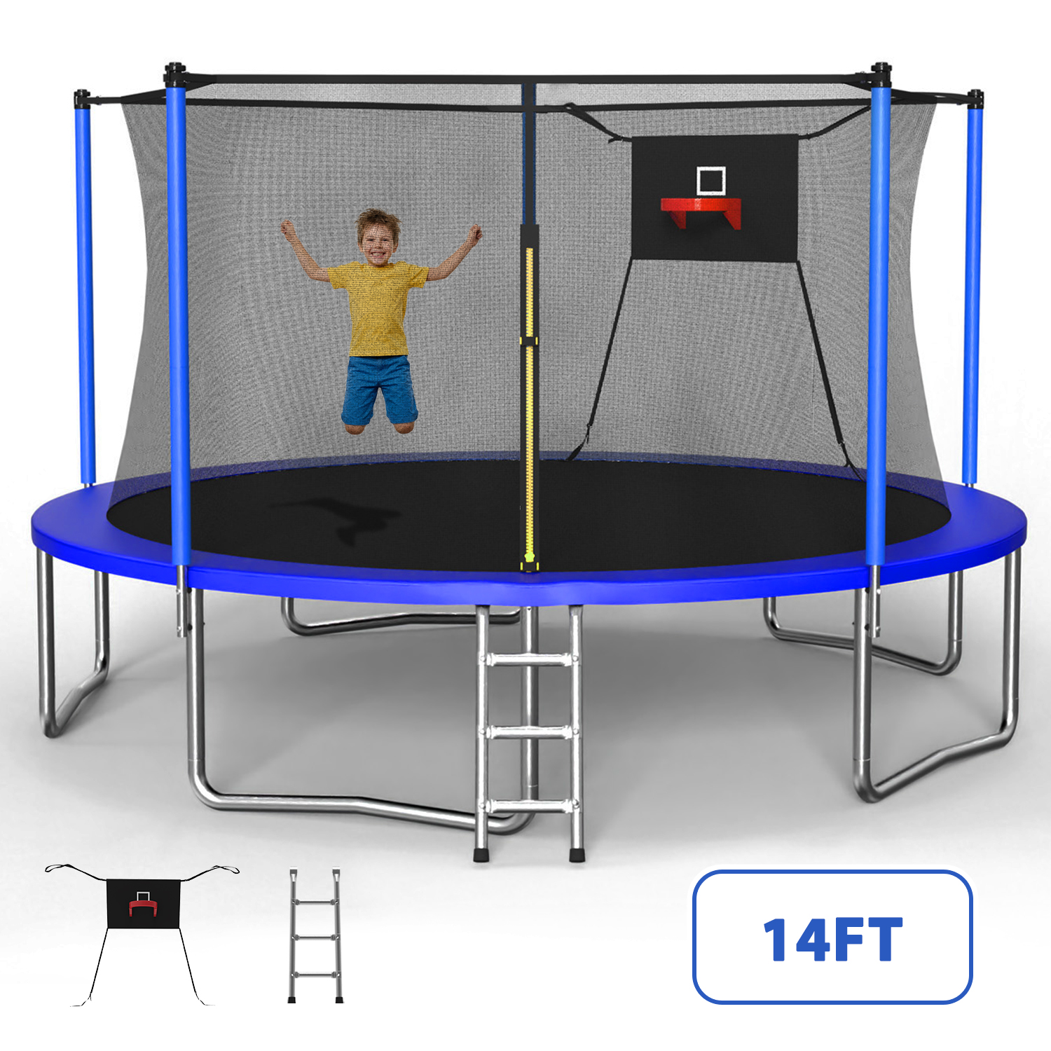 14FT Trampoline ,Sports Fitness Trampolines with Enclosure Net, Recreational Trampolines for Outdoor Indoor - Image 4