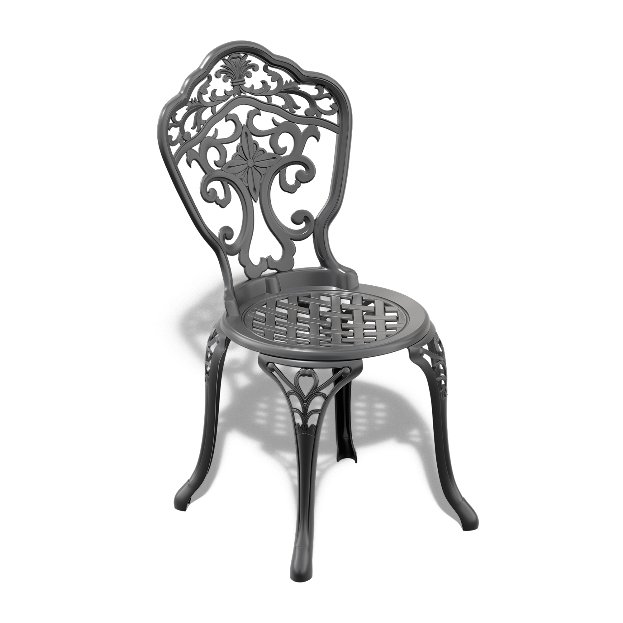 3-Piece Set Of All-Weather Cast Aluminum Dining Furniture Set With Black Frame - Image 6