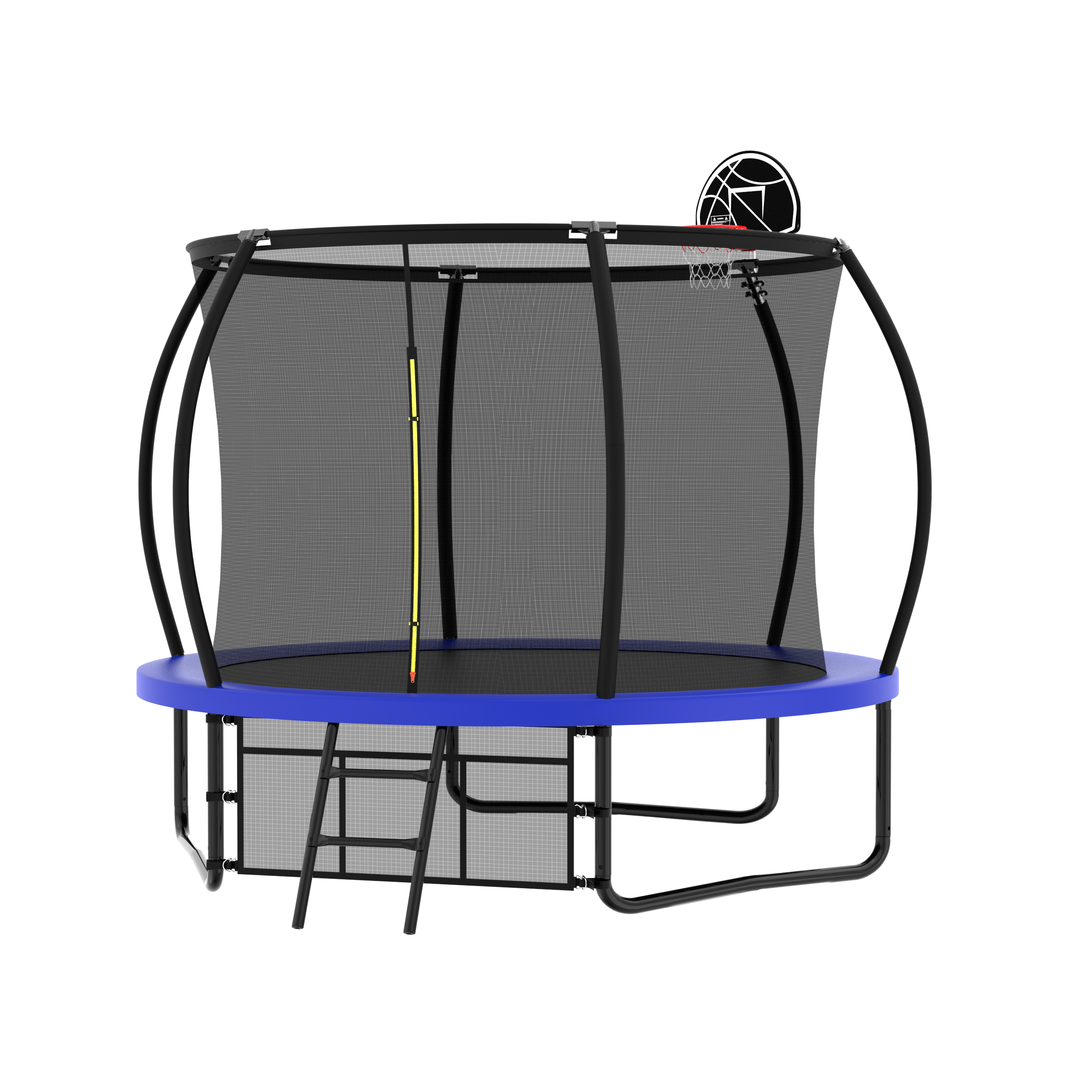 10FT Pumpkin Trampoline, Outdoor Trampoline with Basketball Hoop, Enclosure Net and Ladder - Image 2