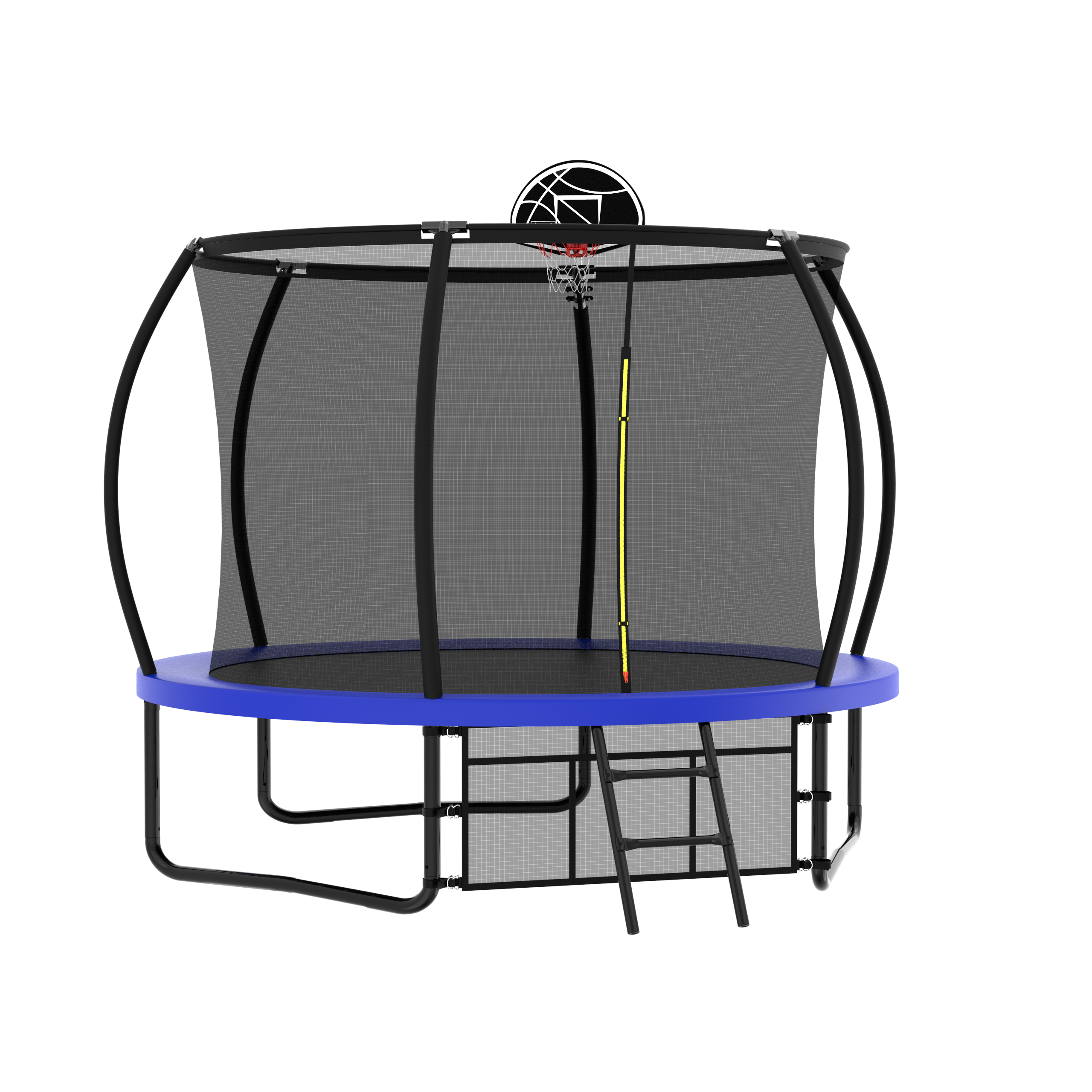 10FT Pumpkin Trampoline, Outdoor Trampoline with Basketball Hoop, Enclosure Net and Ladder - Image 3