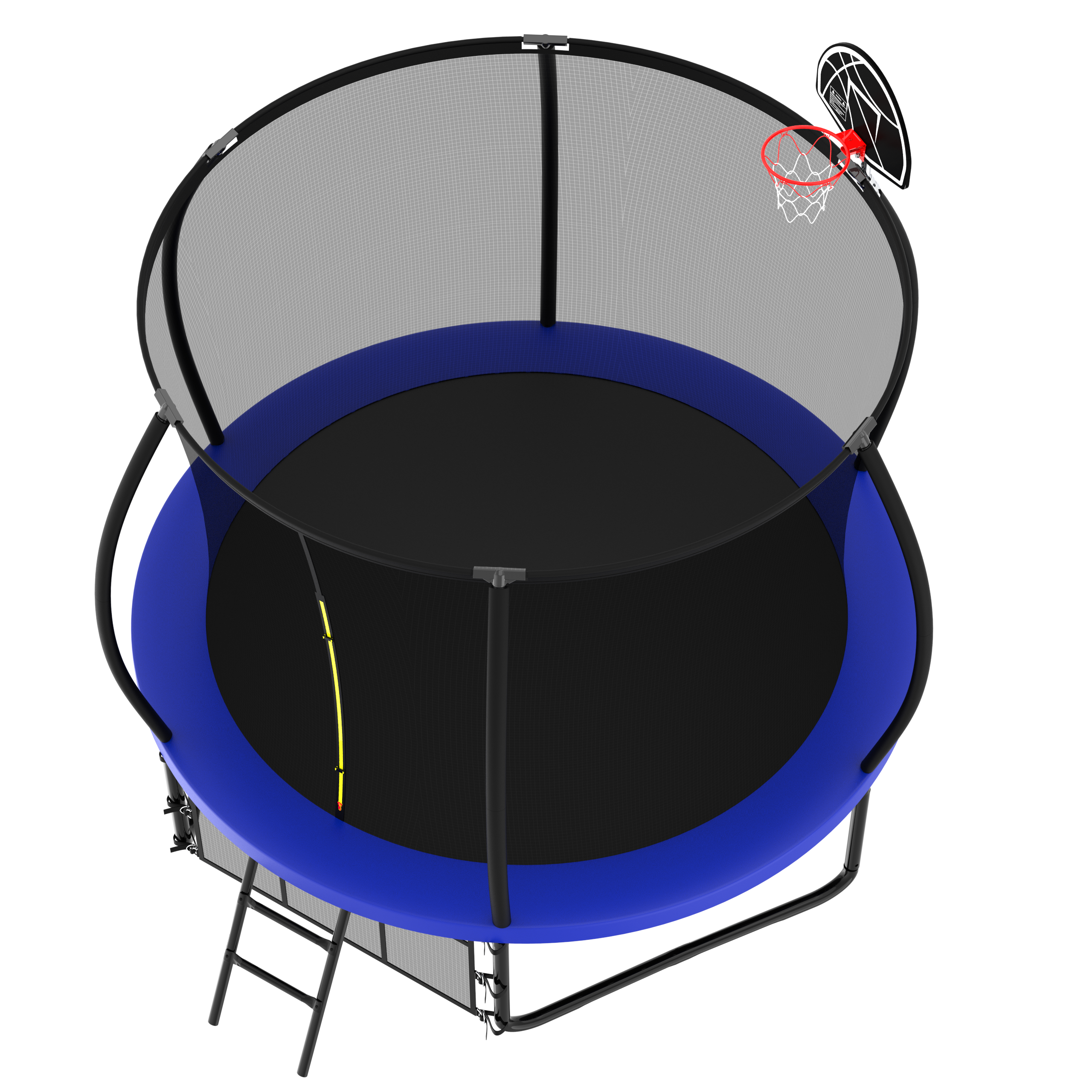 10FT Pumpkin Trampoline, Outdoor Trampoline with Basketball Hoop, Enclosure Net and Ladder - Image 4