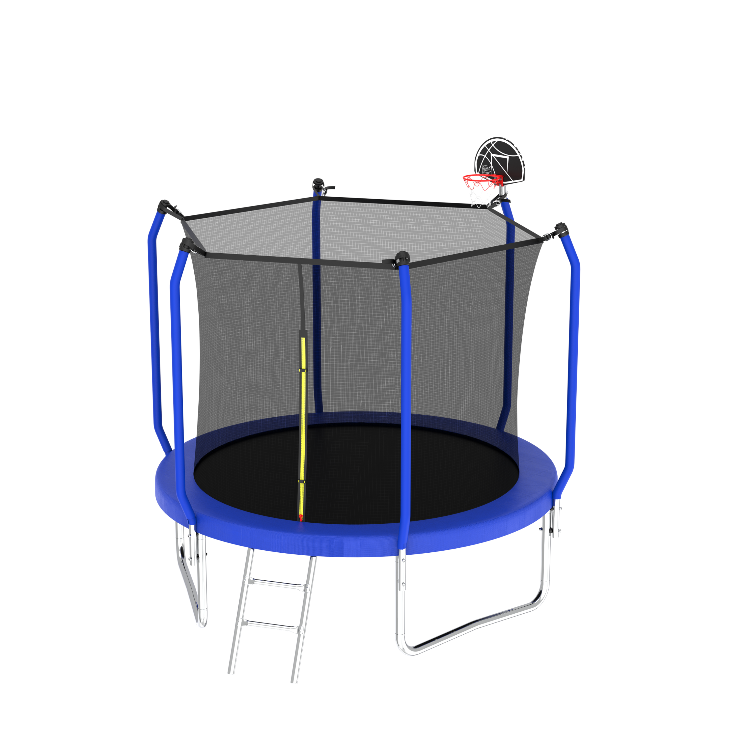 8FT Trampoline with Basketball Hoop, ASTM Approved Reinforced Type Outdoor Trampoline with Enclosure Net - Image 2