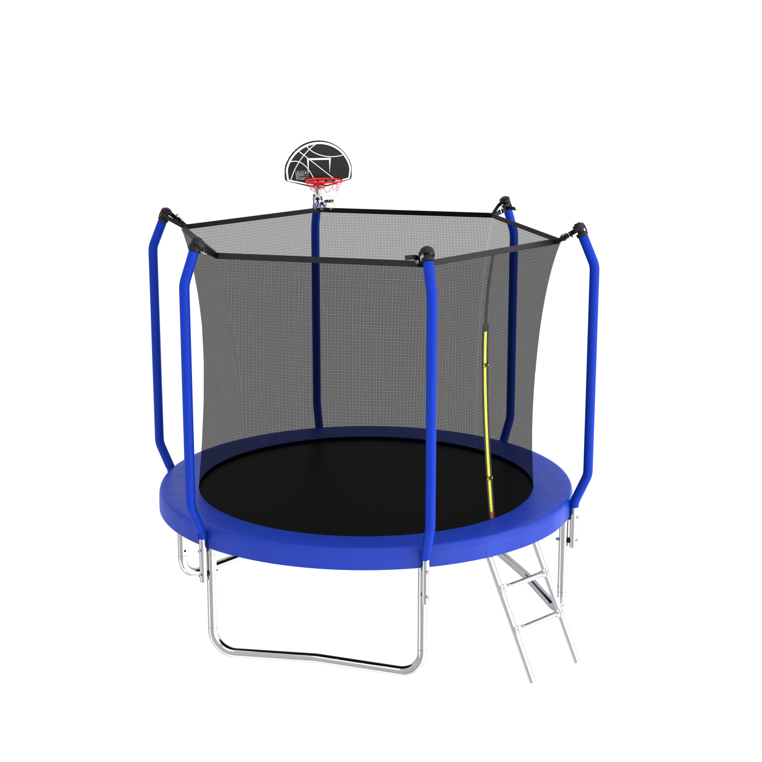 8FT Trampoline with Basketball Hoop, ASTM Approved Reinforced Type Outdoor Trampoline with Enclosure Net - Image 3