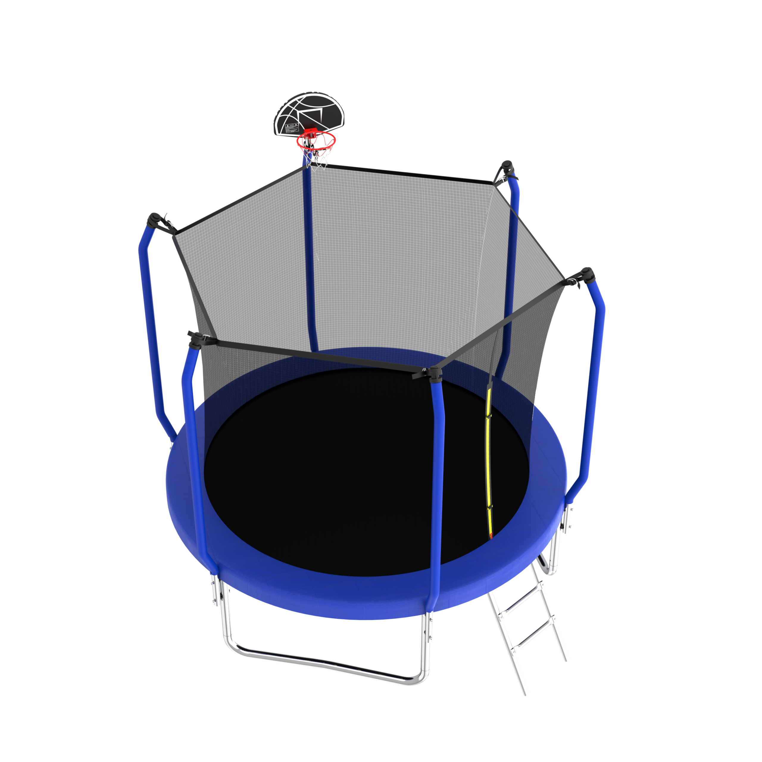 8FT Trampoline with Basketball Hoop, ASTM Approved Reinforced Type Outdoor Trampoline with Enclosure Net - Image 4