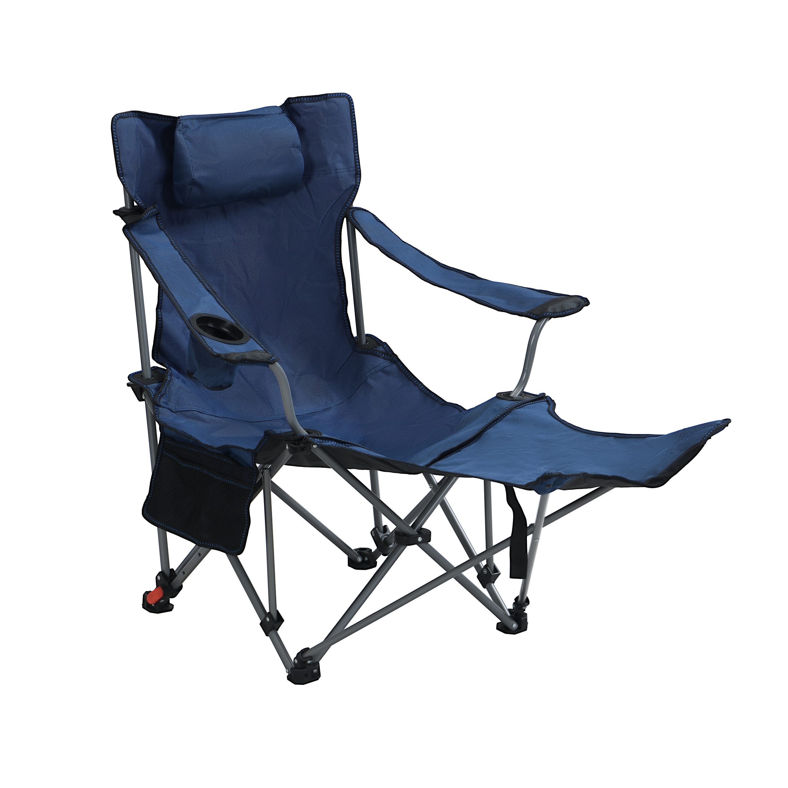 Outdoor Camping Chairs Folding/Portable/Adjustable reclining chair(Three-level adjustment), Side Pockets & Cup Holder,Carry Bag,Dark Blue - Image 2