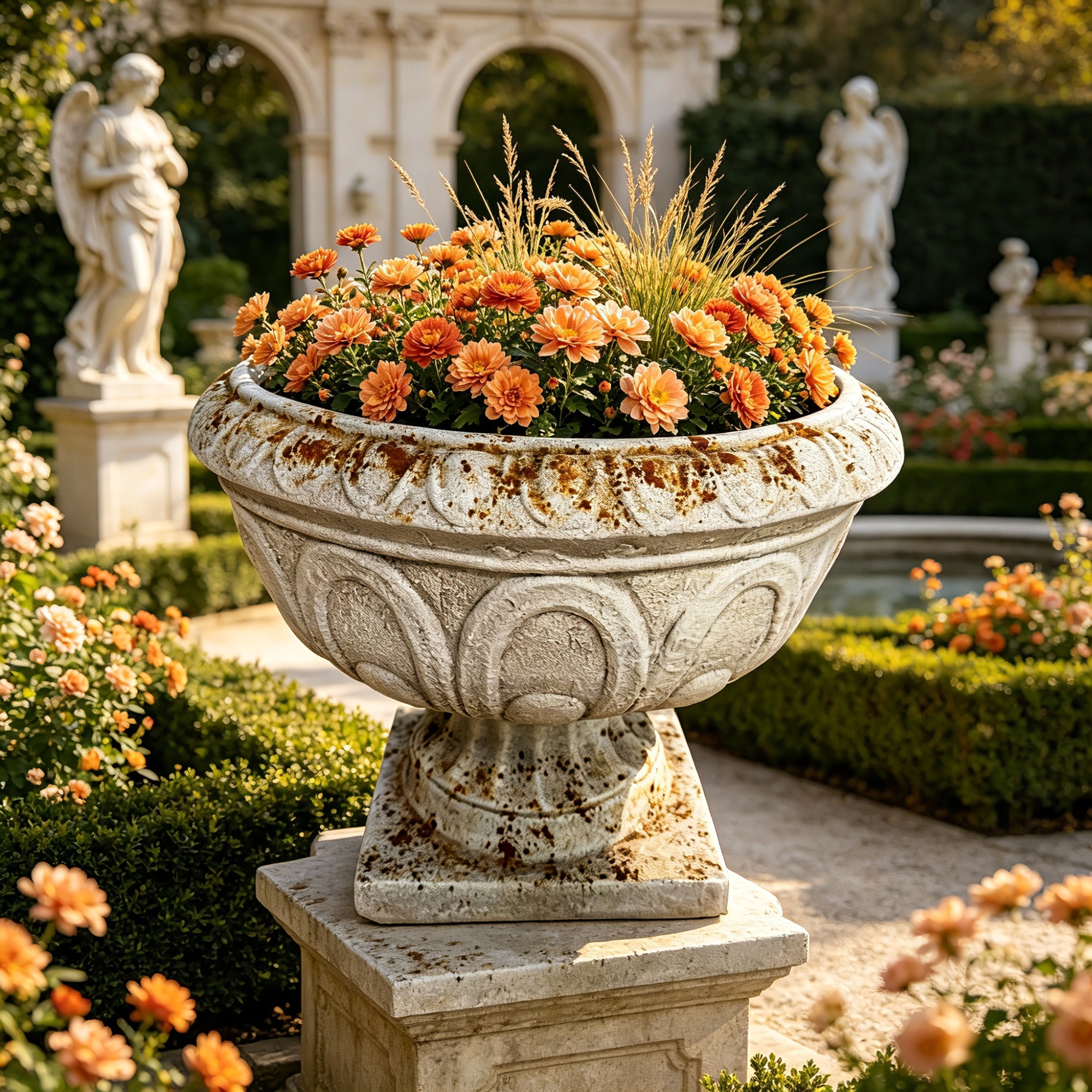 MGO Garden Planter, Garden decoration and planting,Color Make Rust, Side 17.71"L X 17.71"W X 14.5'' H - Image 2