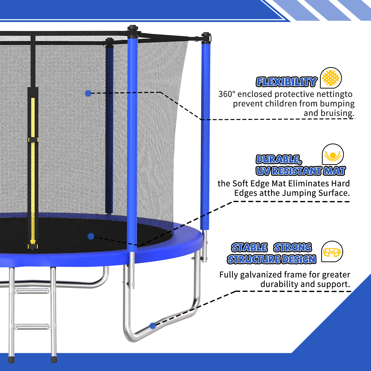 8FT TRAMPOLINE Blue - Image 3