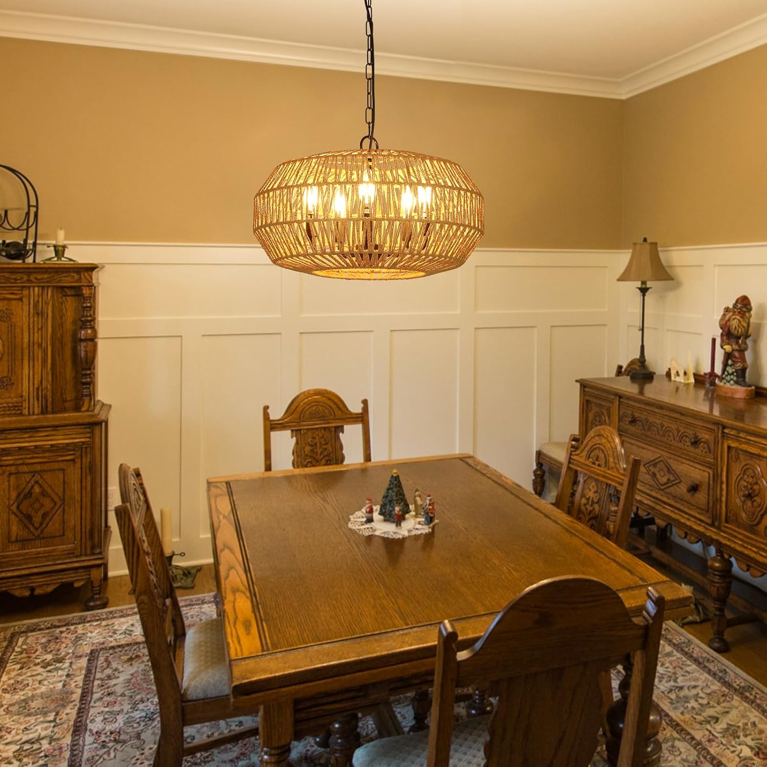 Farmhouse Rattan Pendant Lights - Image 2