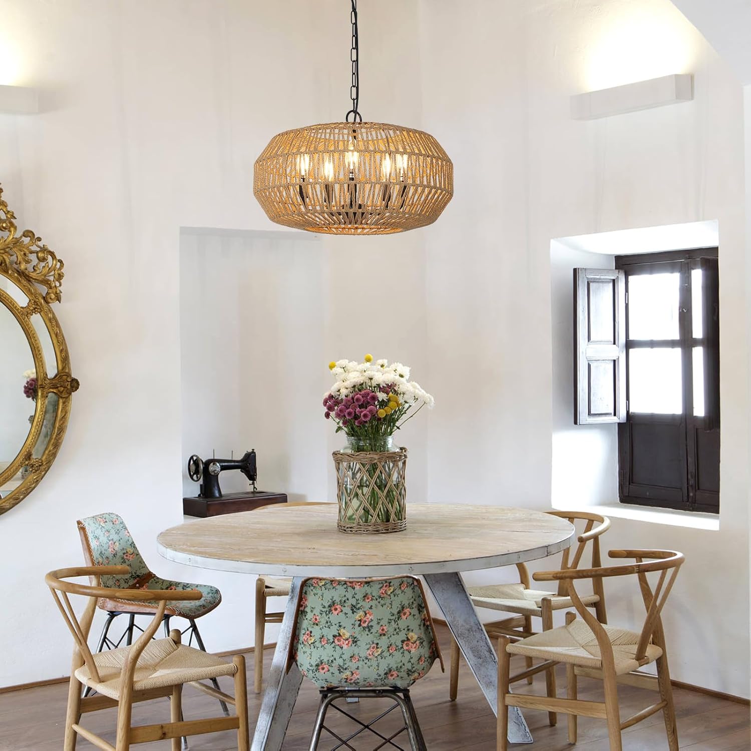 Farmhouse Rattan Pendant Lights - Image 5