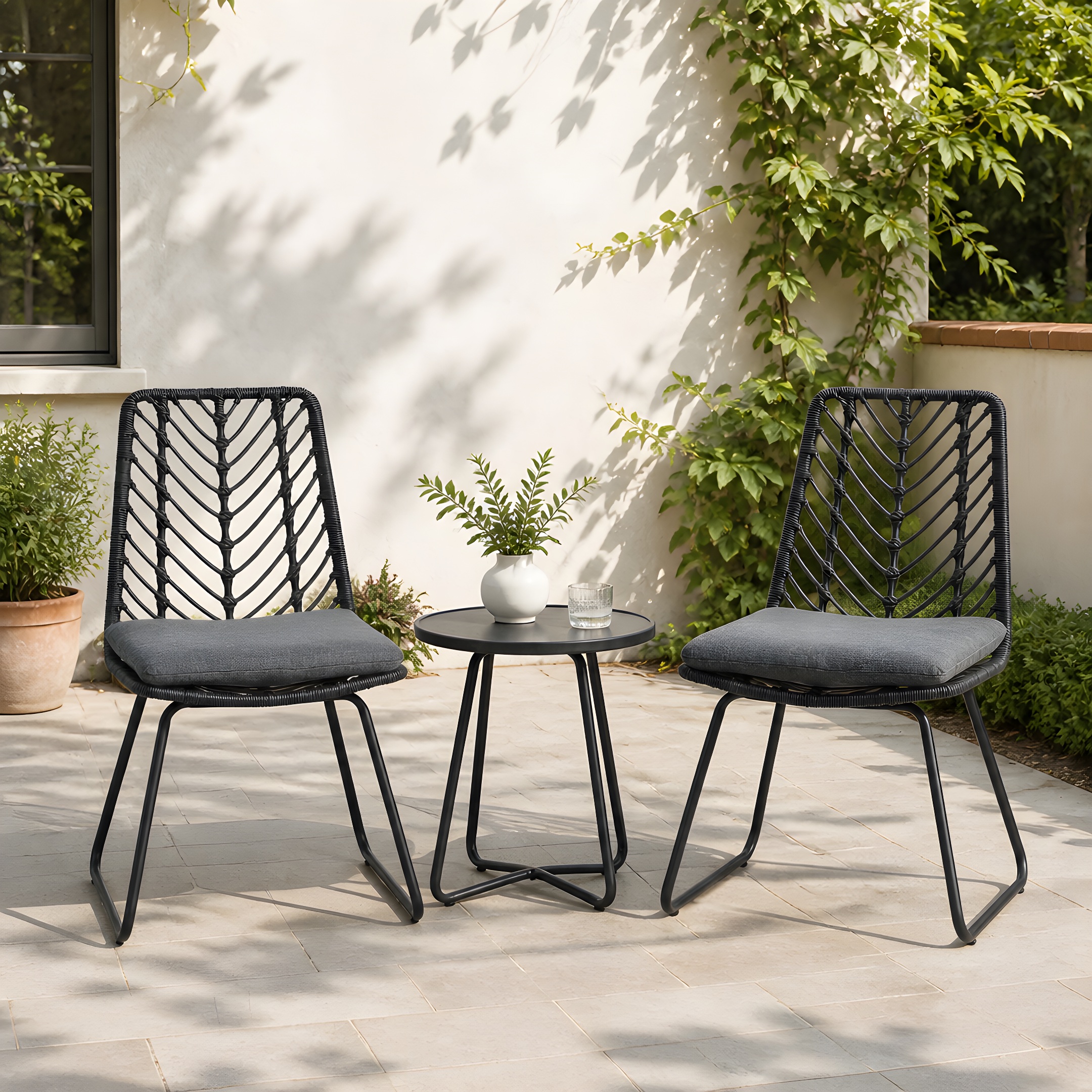 DEJA CHAIR,2PCS with 2 Cushions,Gray - Image 3