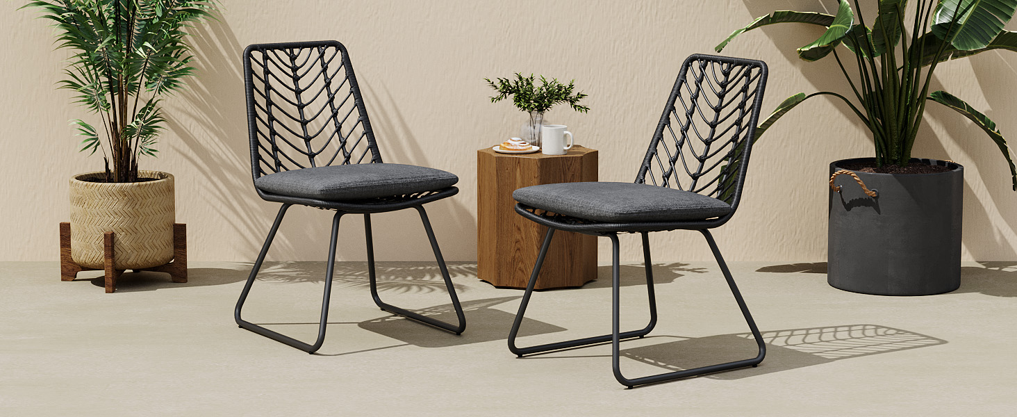 DEJA CHAIR,2PCS with 2 Cushions,Gray - Image 6