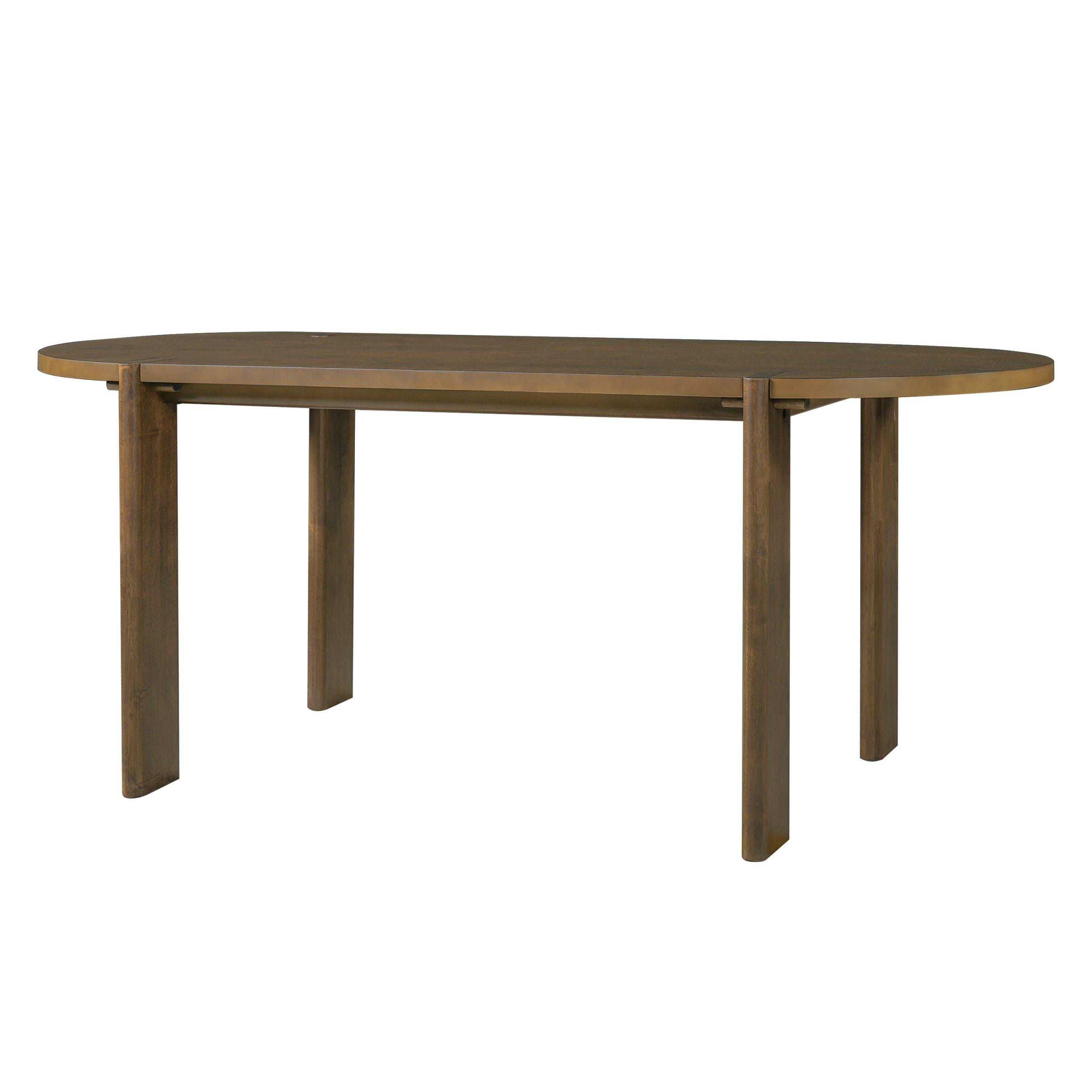 7 Pieces Modern Oval Dining Set, Rustic Farmhouse Solid Wood Kitchen Table Set for 6, 71'' Large Luxury Retro Country Dinner Set with Espresso Chairs, for Dining Room,Kitchen, Walnut - Image 5