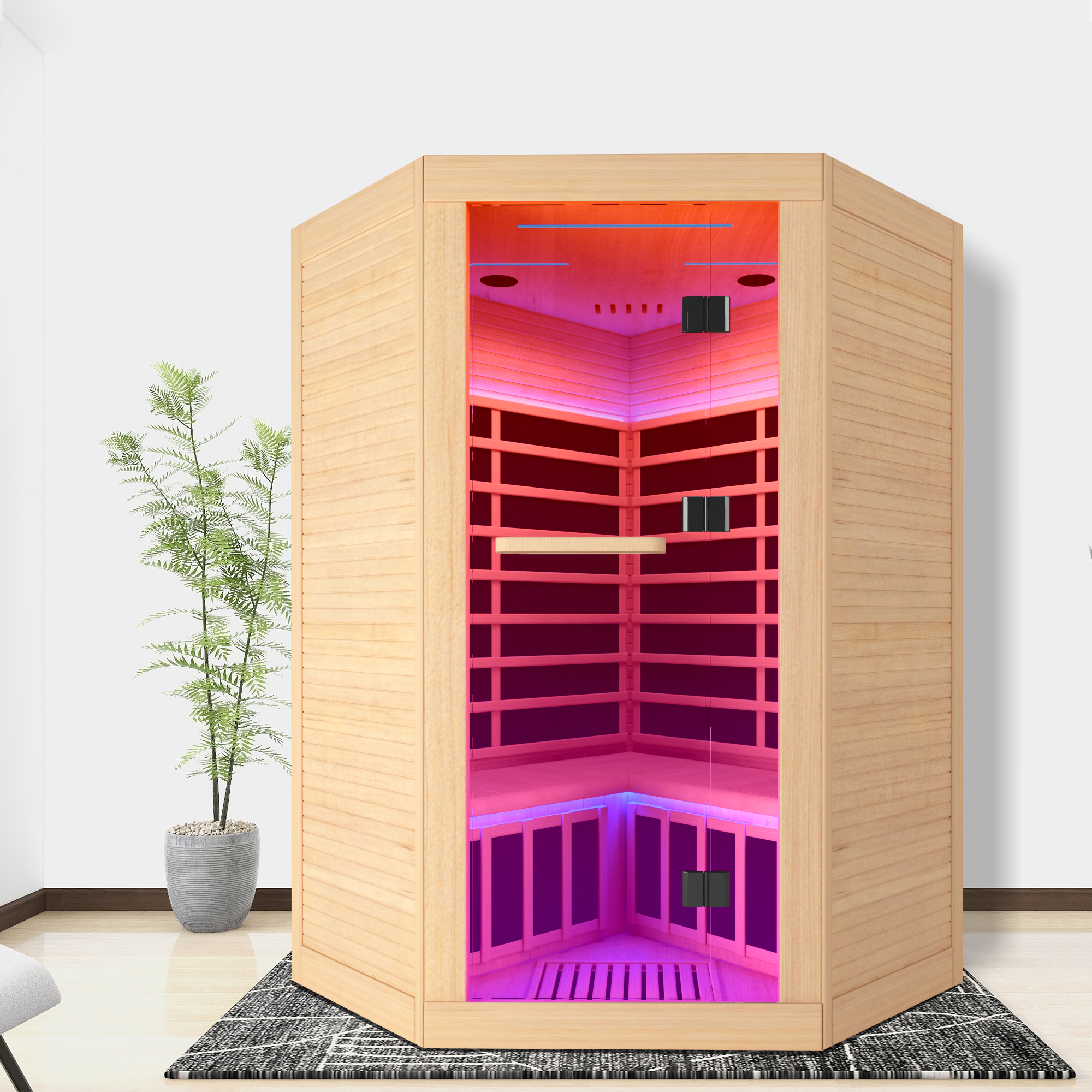 Canadian hemlock pentagonal double sauna - Image 4