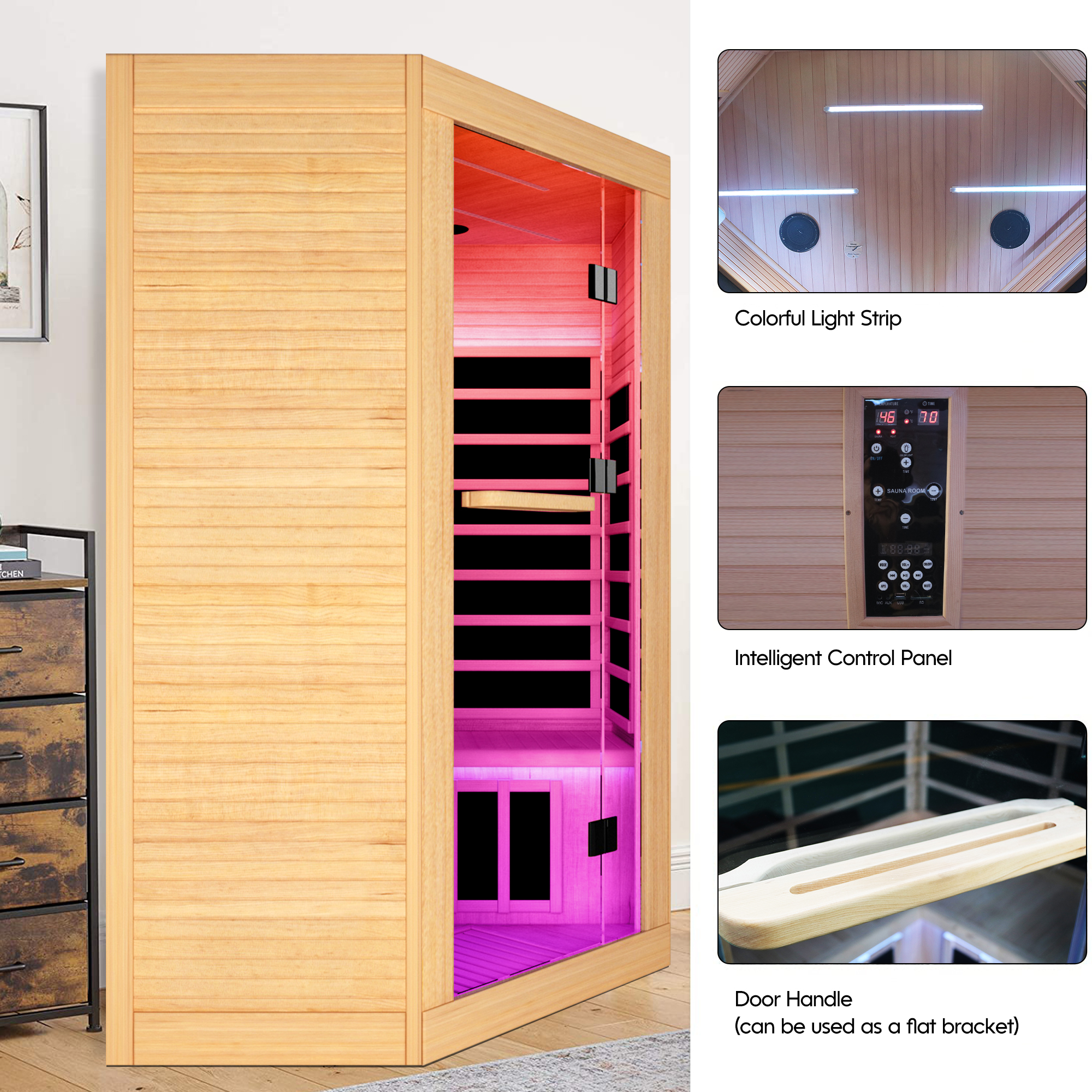 Canadian hemlock pentagonal double sauna - Image 5