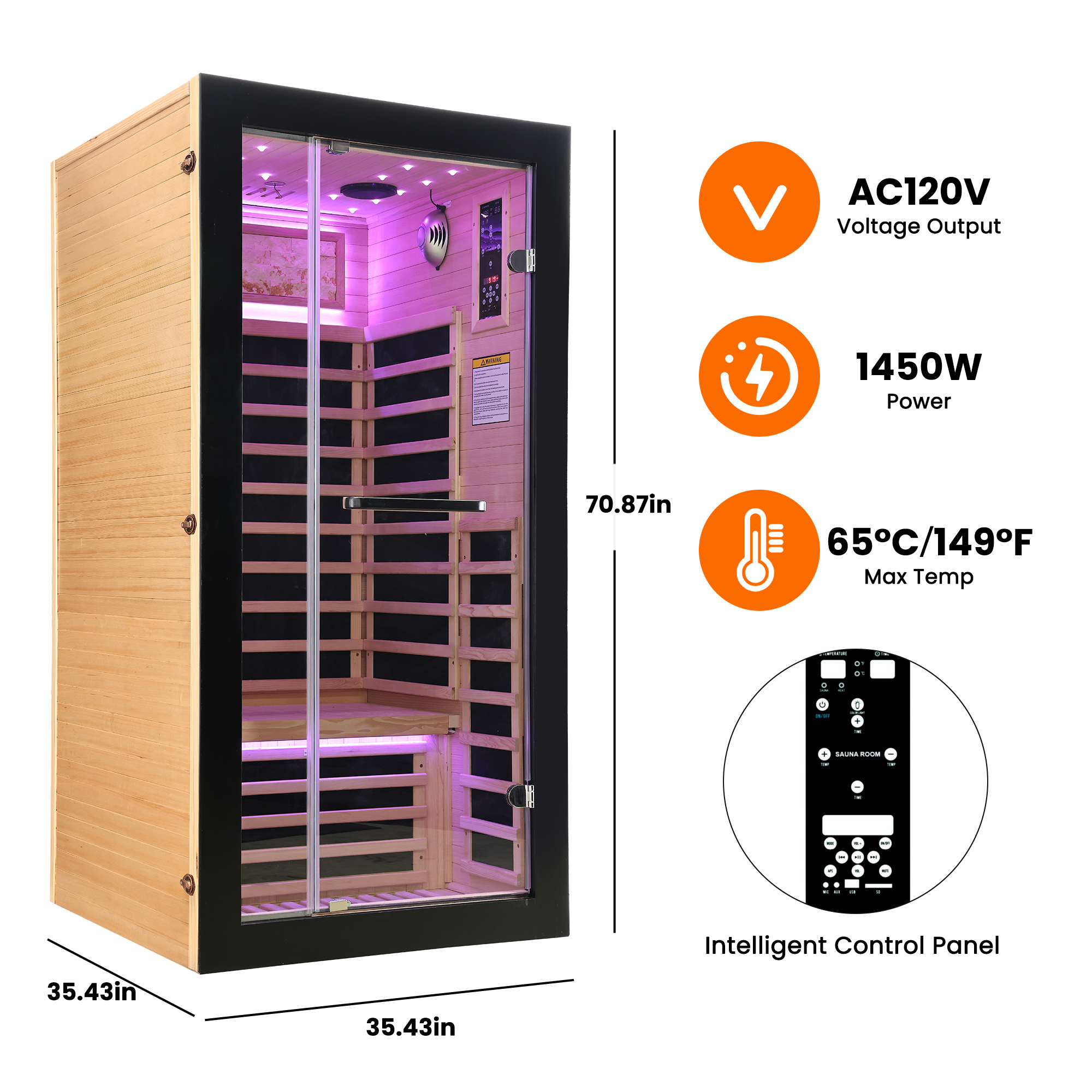 Single-person starlight ceiling lighting sauna - Image 4