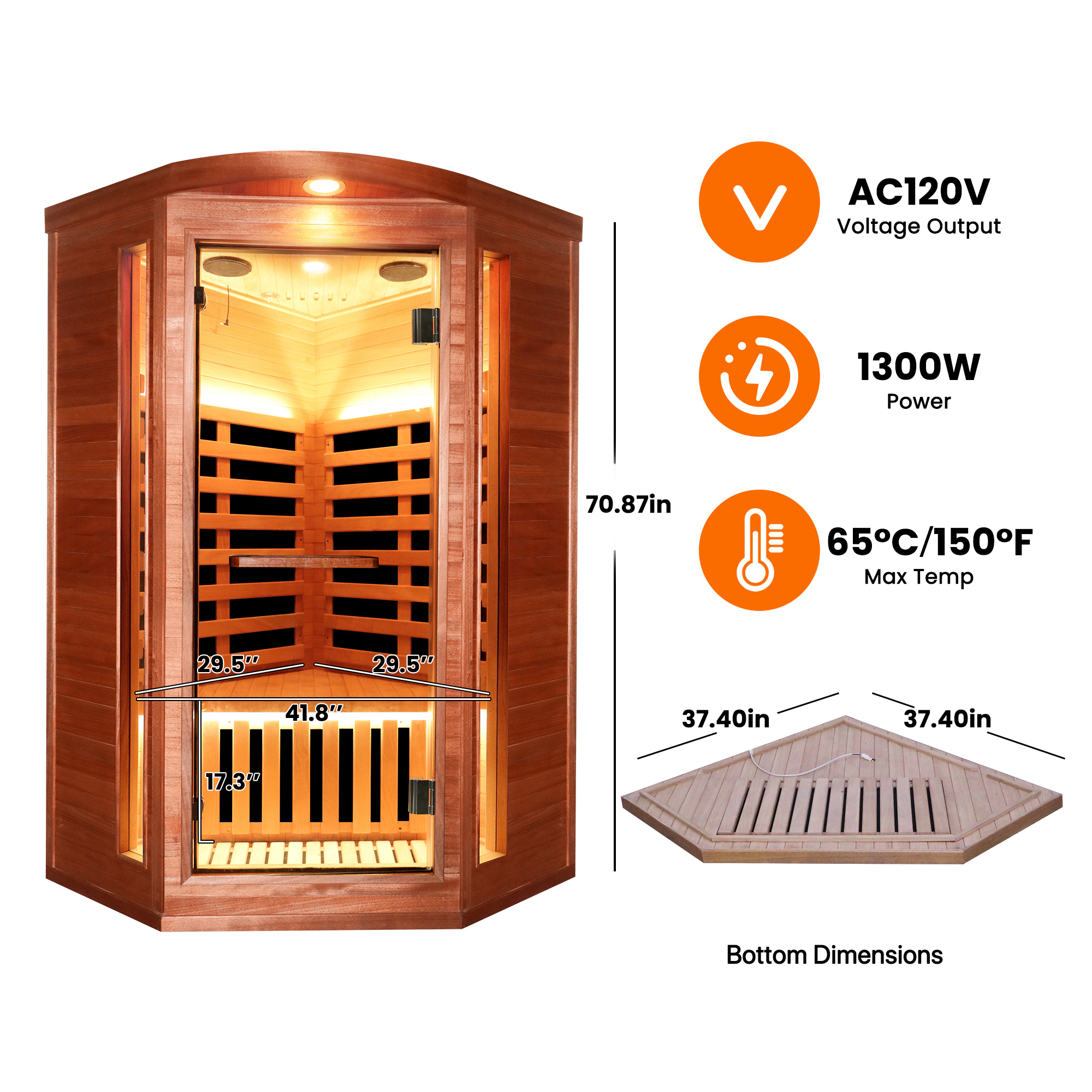 Single pentagonal far-infrared sauna room - Image 5