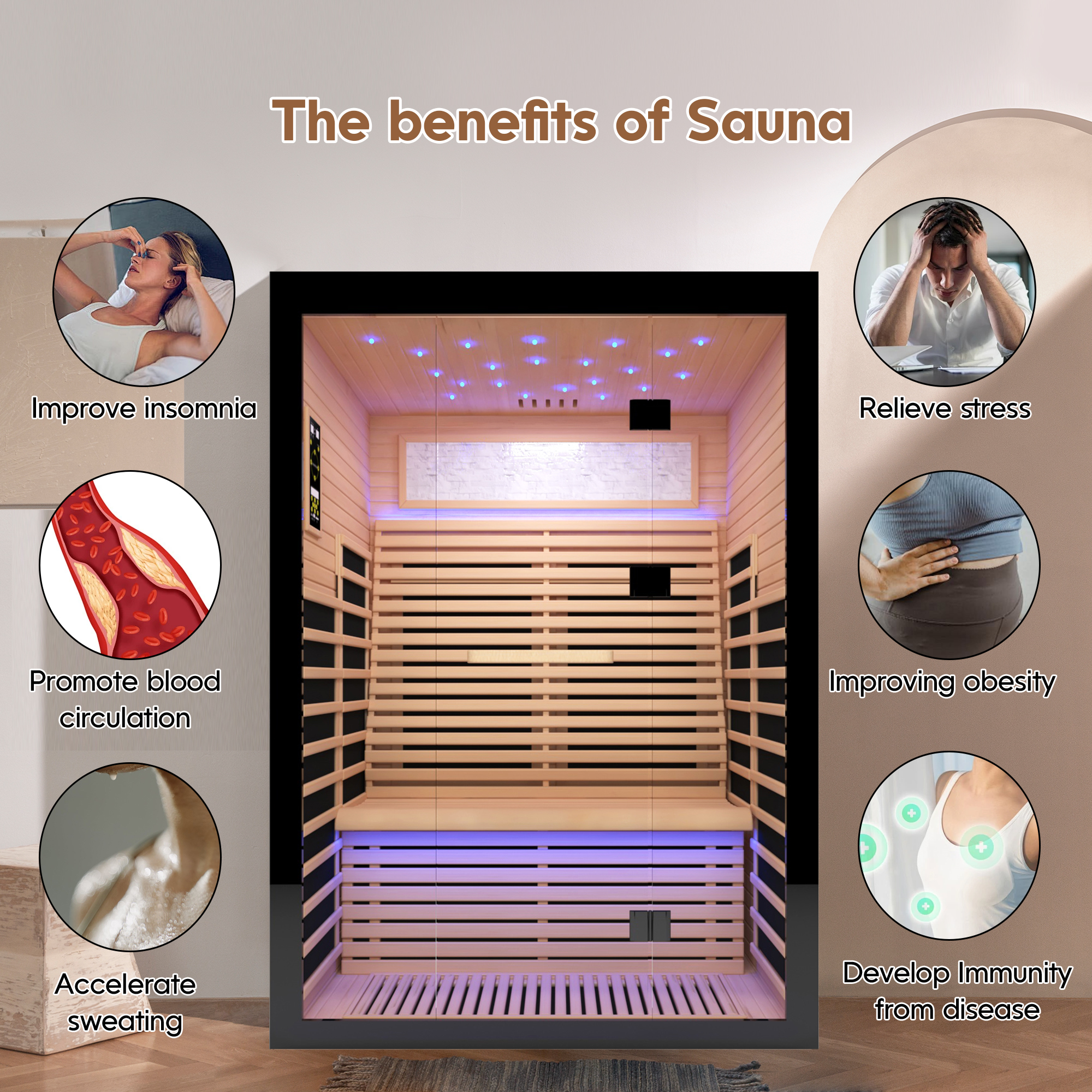 Luxury double sauna room - Image 2