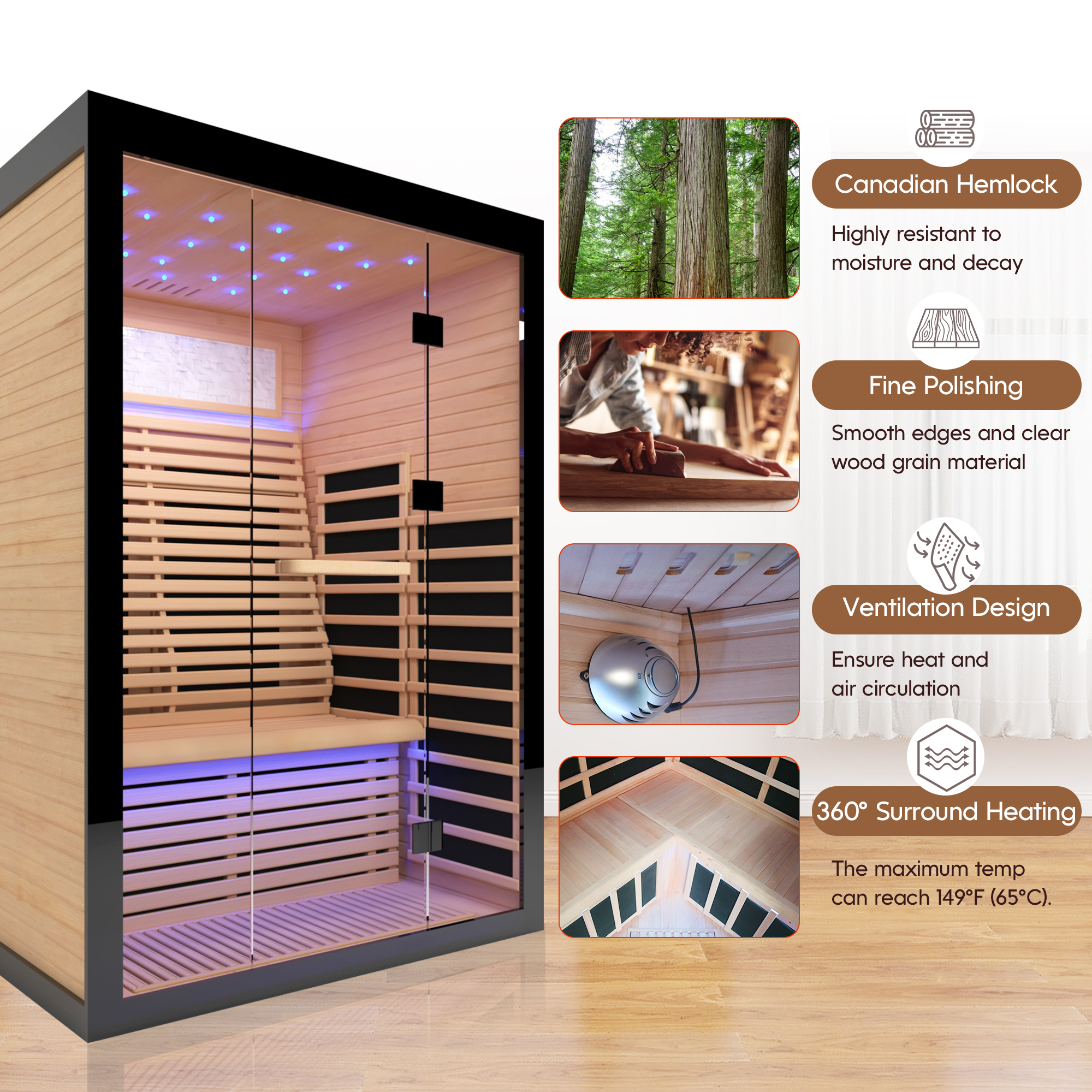 Luxury double sauna room - Image 3