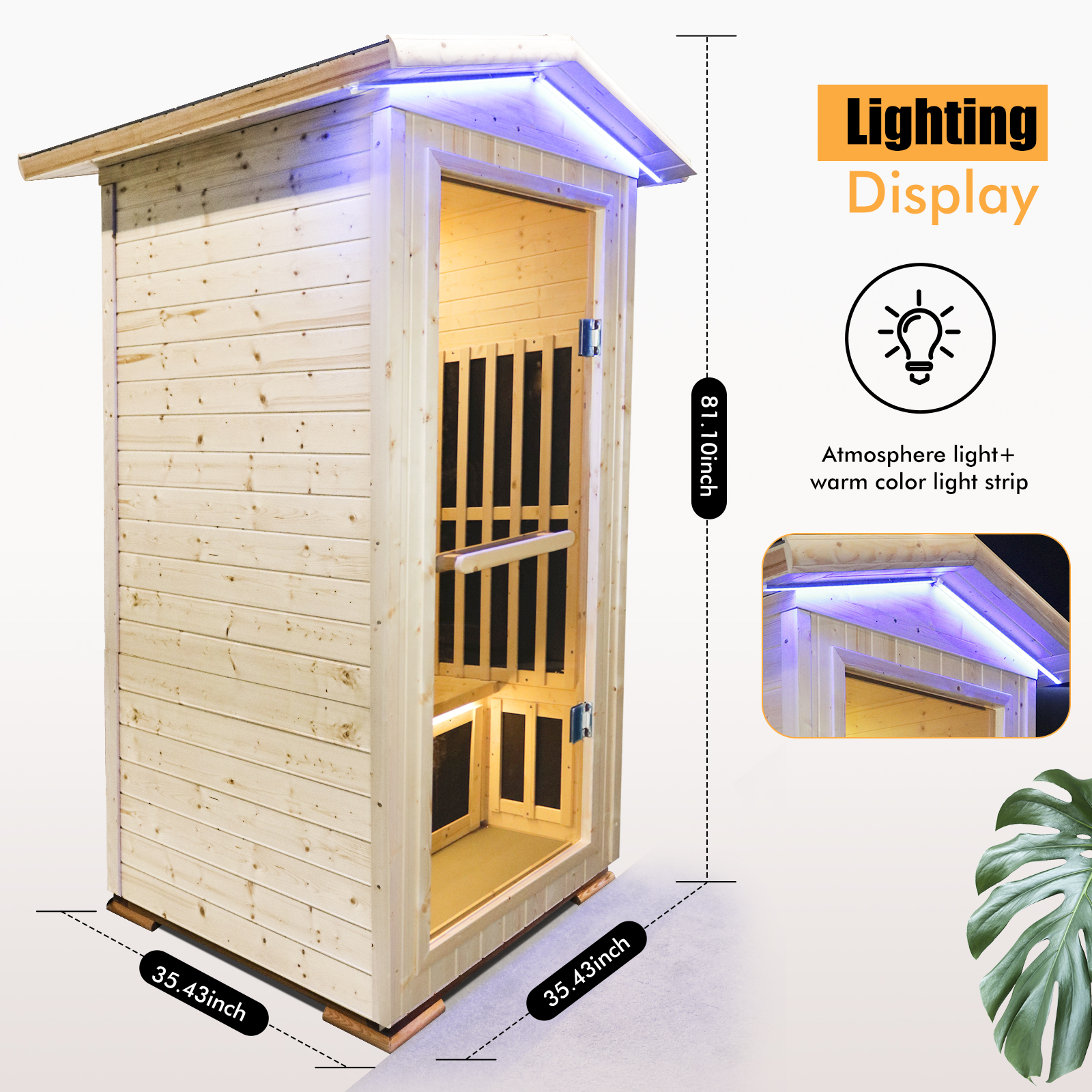 Single person spruce far infrared sauna hair - Image 4