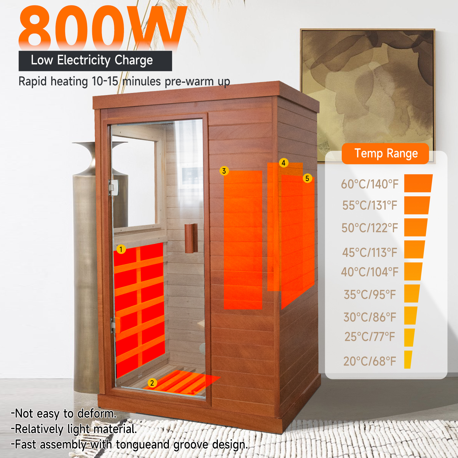 infrared sauna room single room - Image 3