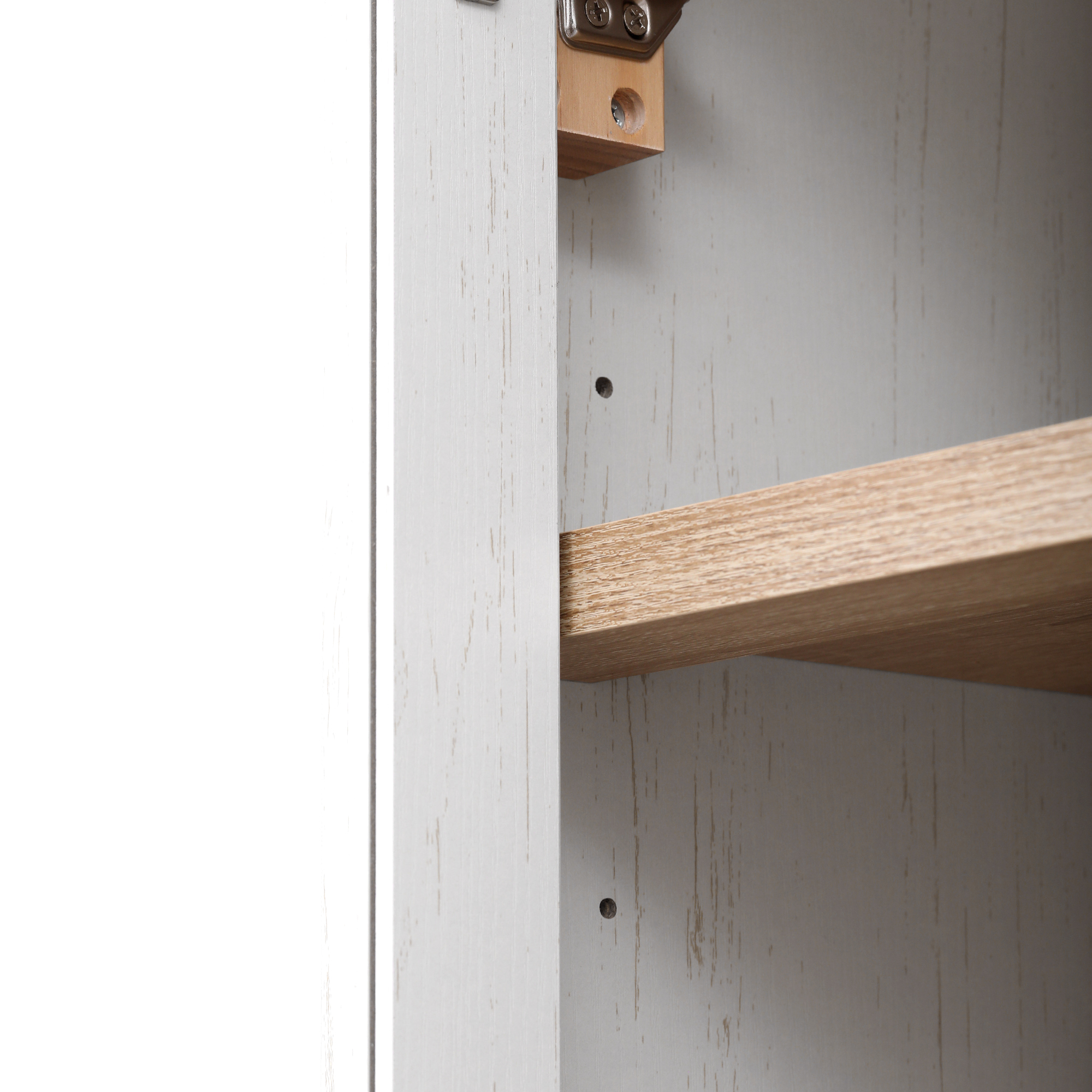 K&K 71" Tall Arched Kitchen Pantry Cabinet with 2 Large Drawers, Modern Farmhouse Kitchen Storage Cabinets with Adjustable Shelves, Glass Door, Wood Versatile Cupboard for Kitchens, Dining Room, White - Image 2