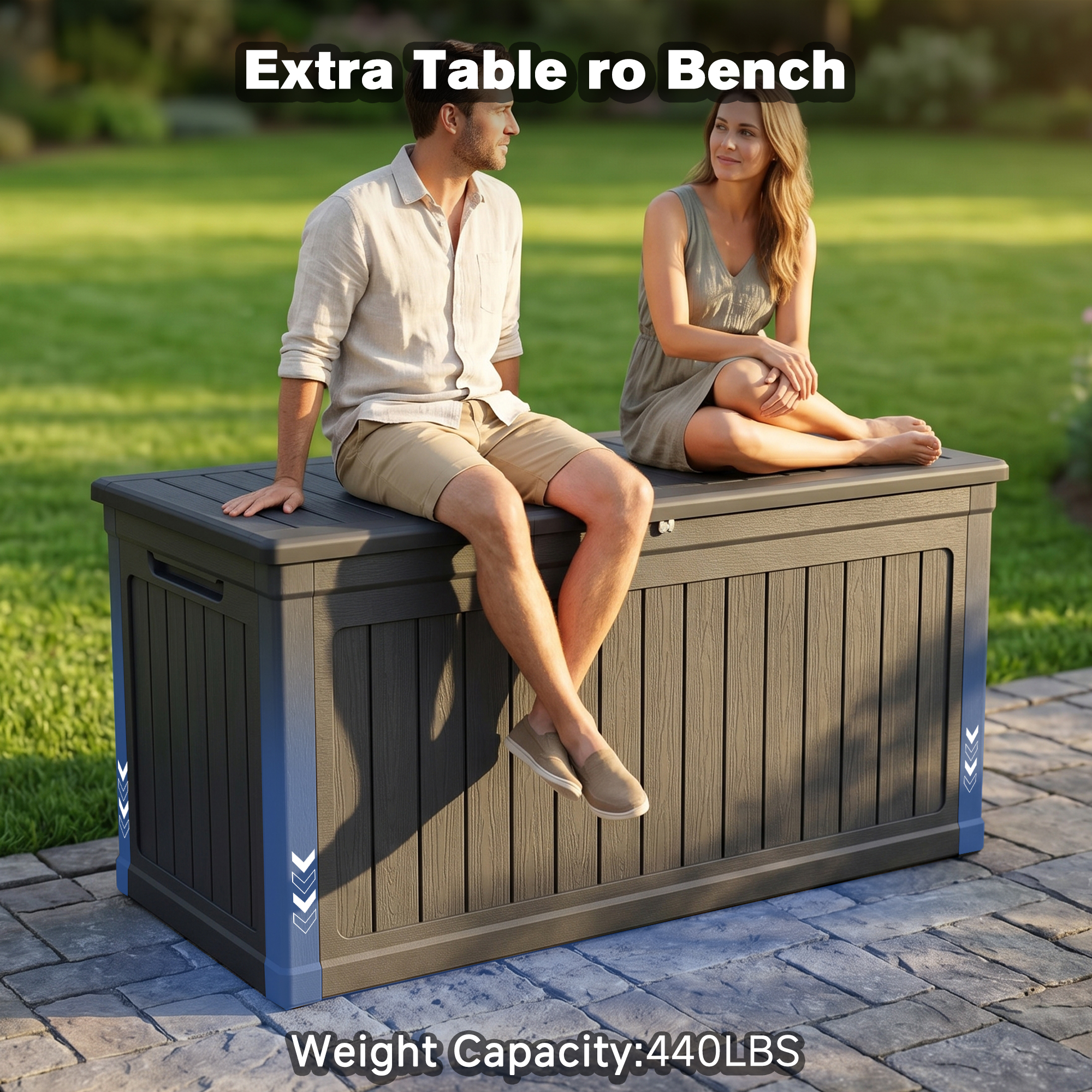 260 Gallon Large Outdoor Storage XXL Deck Box for Patio Furniture, Outdoor Cushions, Garden Tools and Sports/Pools Equipment, Waterproof Resin, Lockable, Black - Image 6