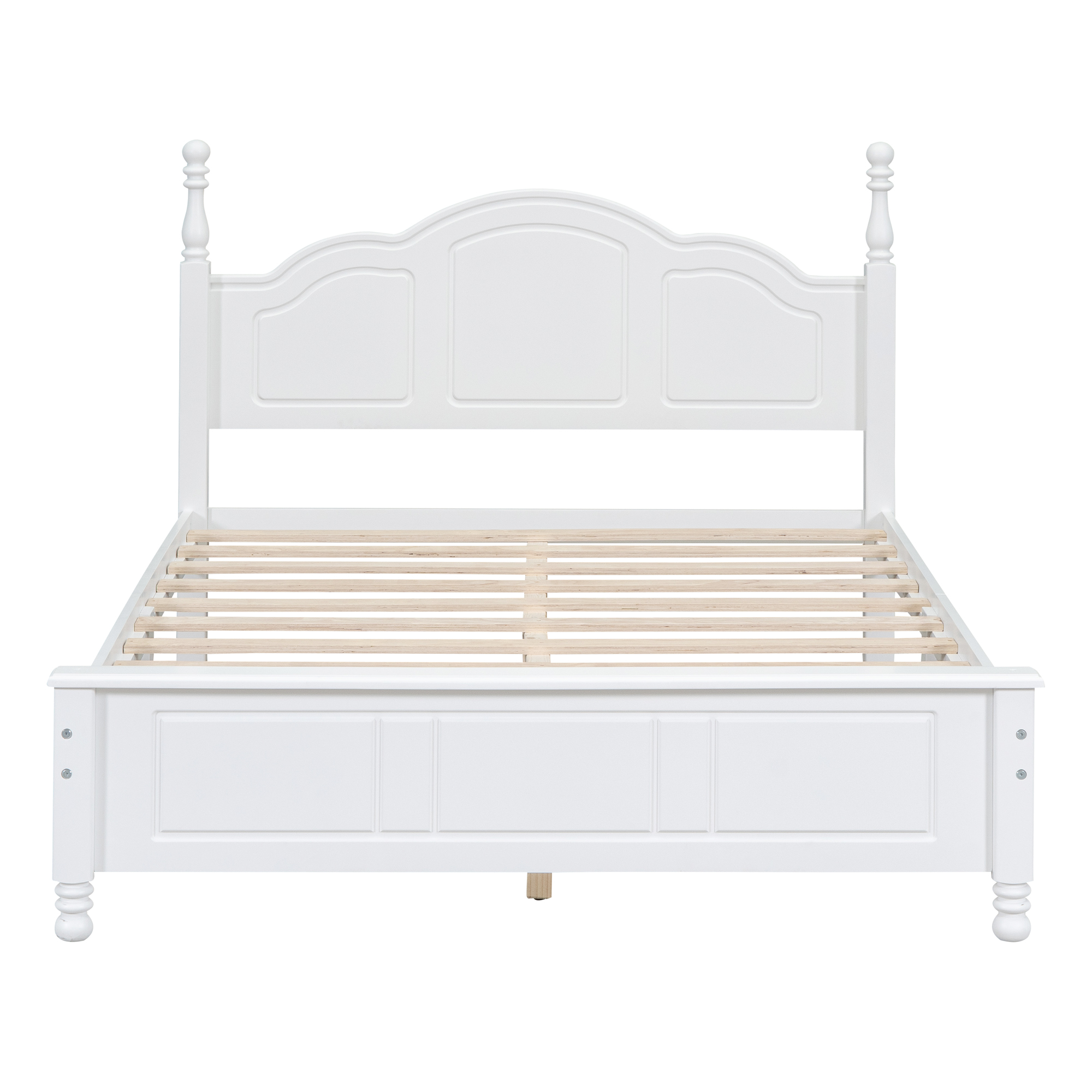 3-Pieces Bedroom Sets,Full Size Wood Platform Bed and Two Nightstands-White - Image 4