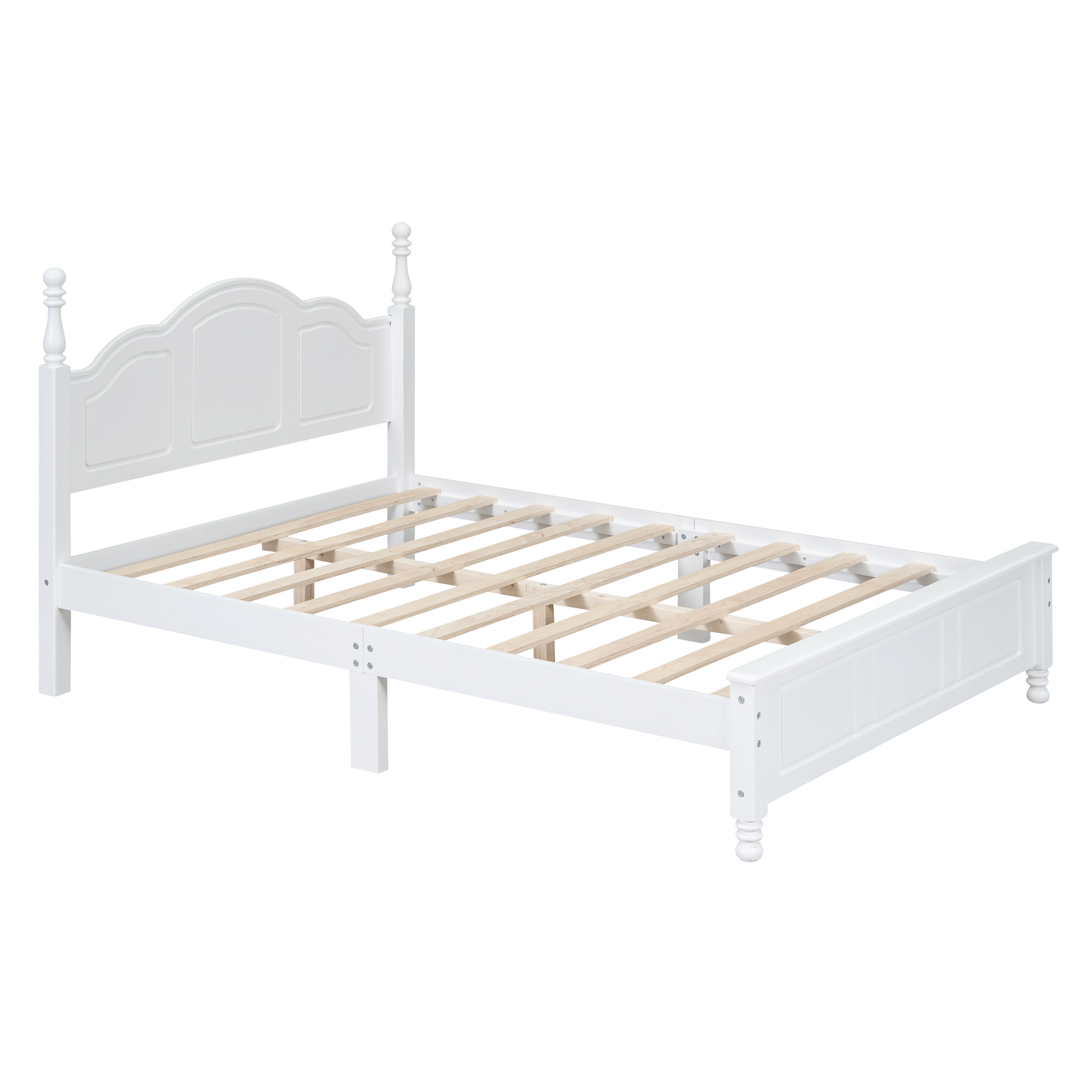 3-Pieces Bedroom Sets,Full Size Wood Platform Bed and Two Nightstands-White - Image 5