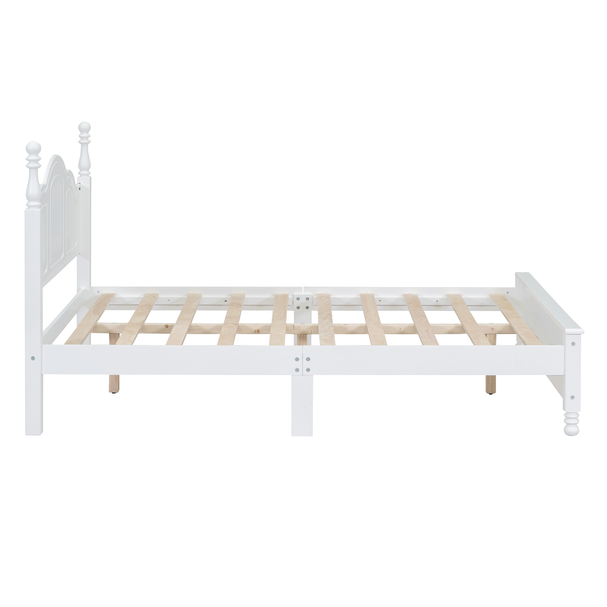 3-Pieces Bedroom Sets,Full Size Wood Platform Bed and Two Nightstands-White - Image 6