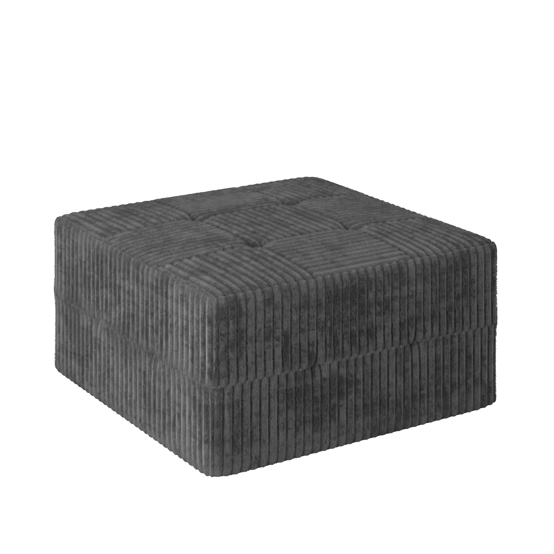 Ottoman Sofa, Modern Minimalist Corduroy Footstool, Compressed Space‑Saving Ottoman for Living Room Bedroom-Gray - Image 2