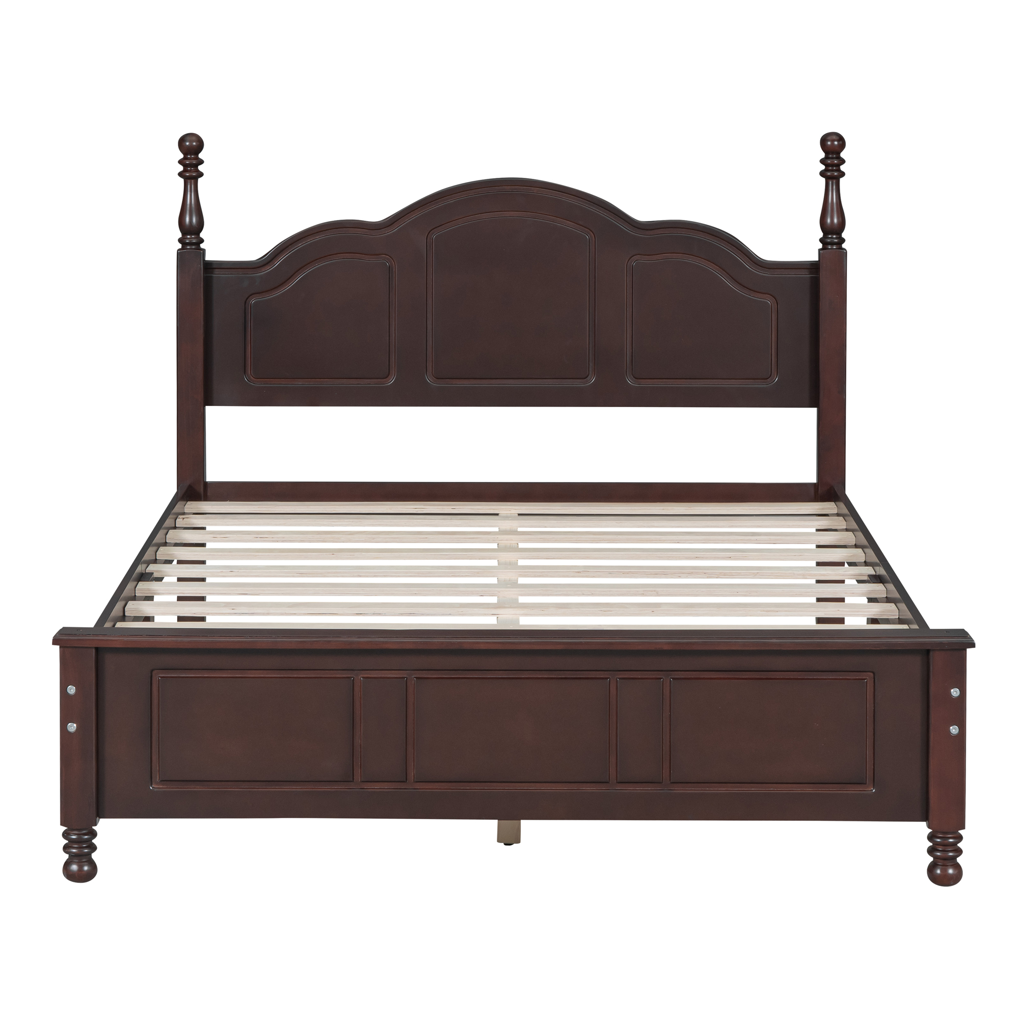 3-Pieces Bedroom Sets,Full Size Wood Platform Bed and Two Nightstands-Dark Walnut - Image 4