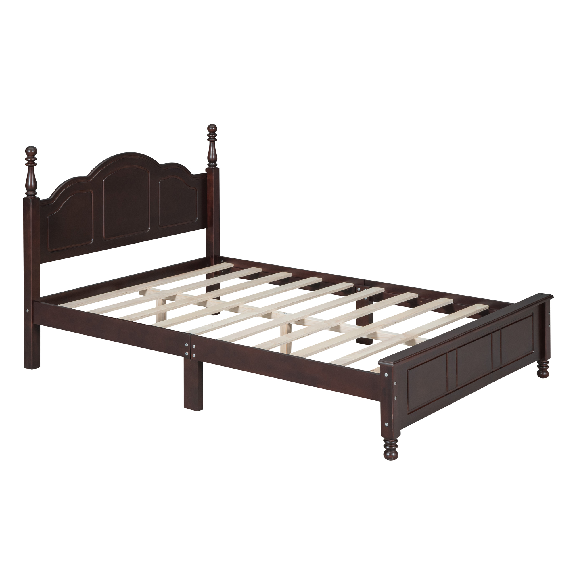 3-Pieces Bedroom Sets,Full Size Wood Platform Bed and Two Nightstands-Dark Walnut - Image 5