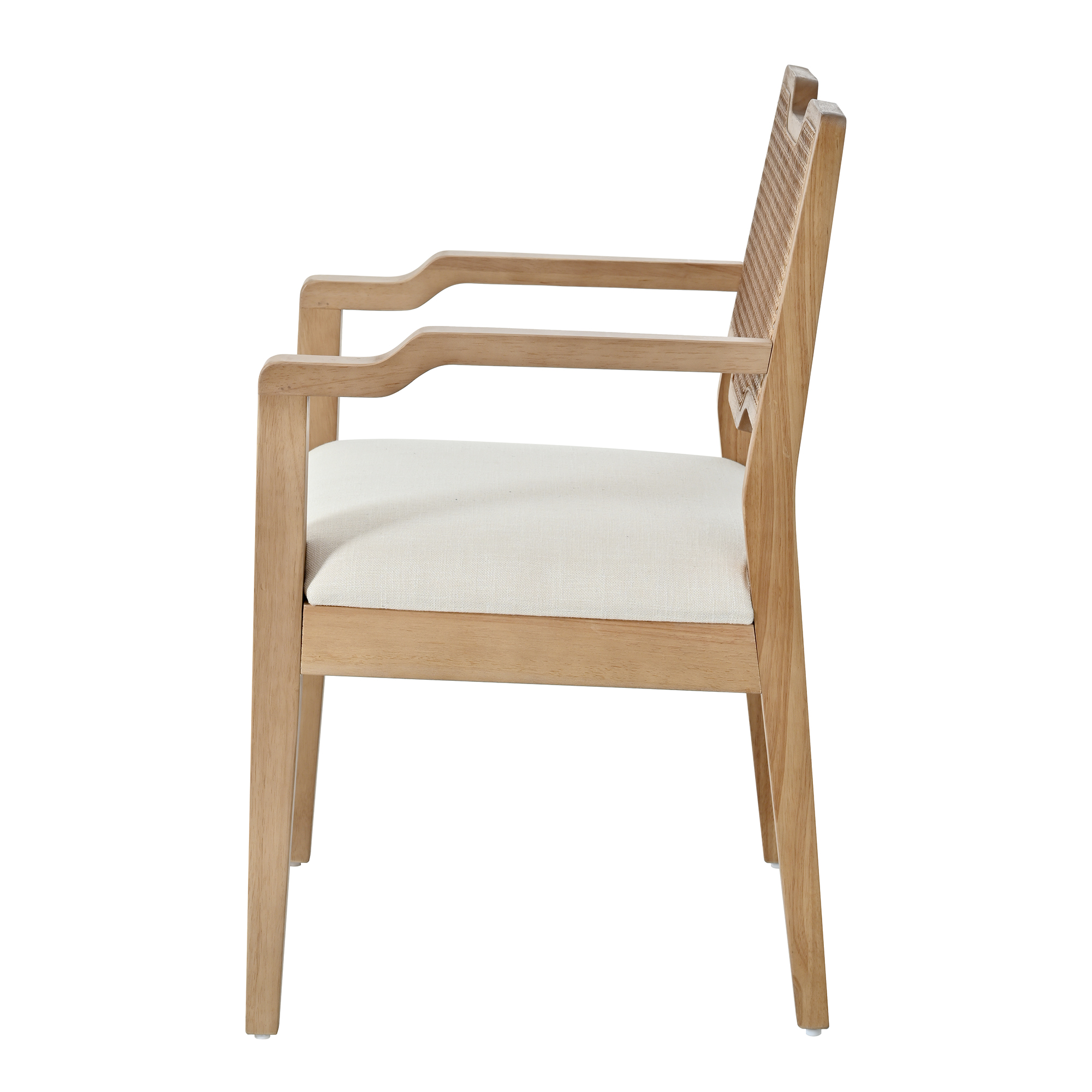 Farmhouse Dining Chairs Set of 2, Upholstered Kitchen Chairs Wooden Side Armchair with rattan Backrest for Dining Room ,Restaurant,Brown - Image 5