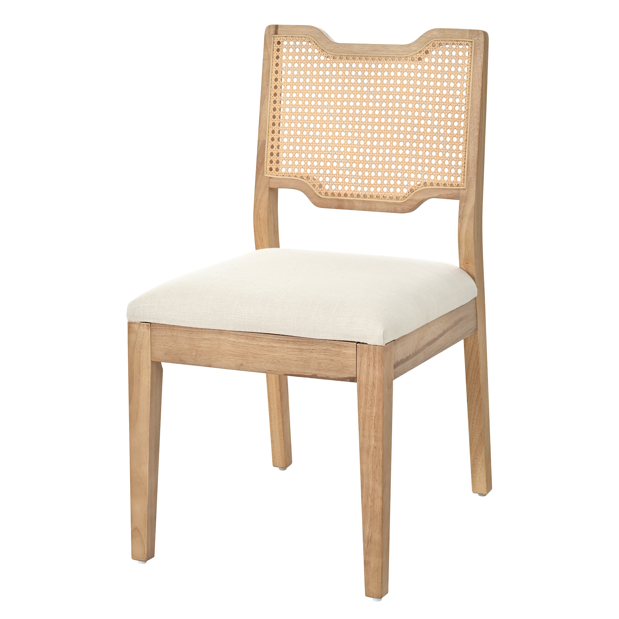 28" Farmhouse Barstools Set of 2,Upholstered Armless Iron Counter Stools with Natural Rattan Backrest for Kitchen Dining Island Table,Walnut+Beige - Image 4