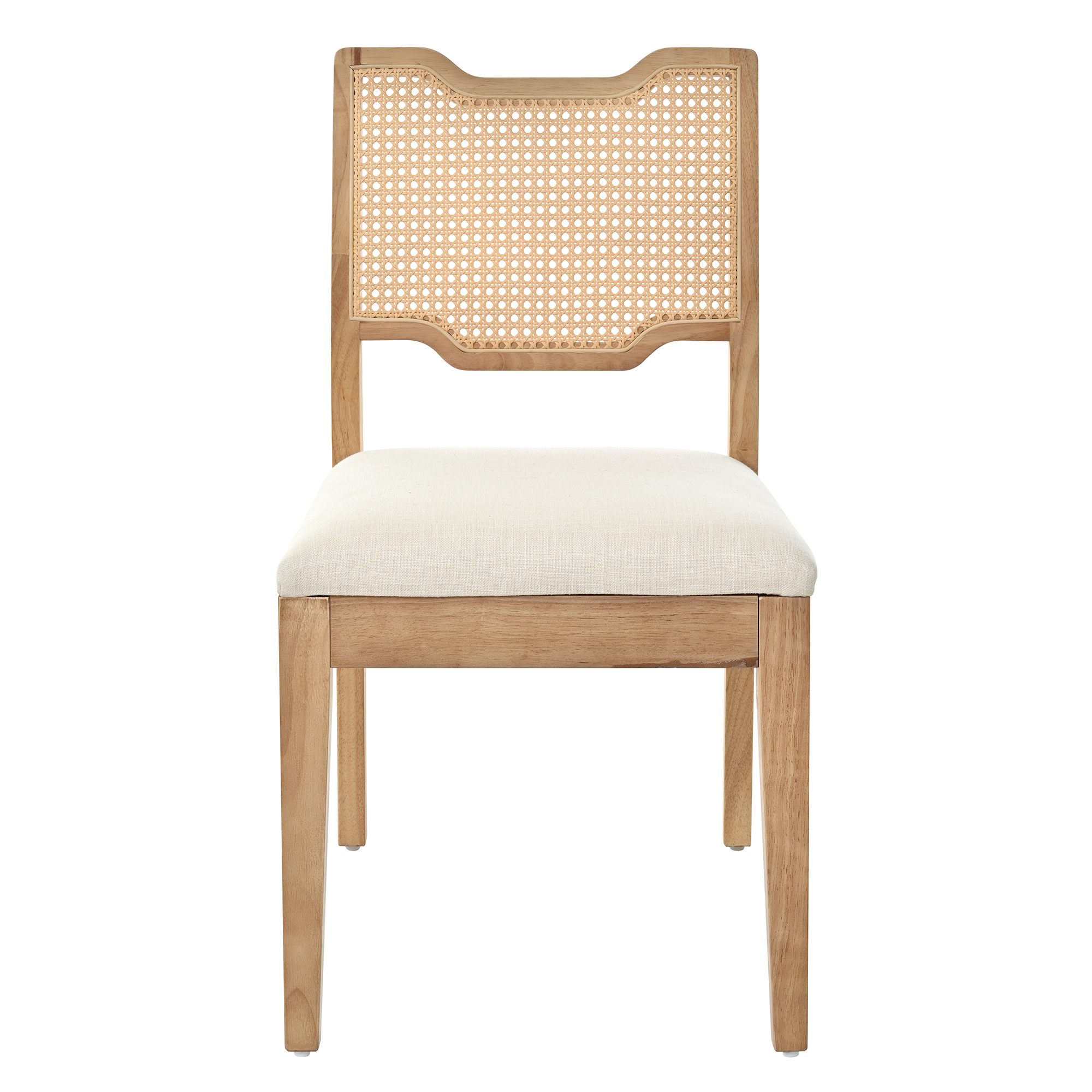 28" Farmhouse Barstools Set of 2,Upholstered Armless Iron Counter Stools with Natural Rattan Backrest for Kitchen Dining Island Table,Walnut+Beige - Image 5