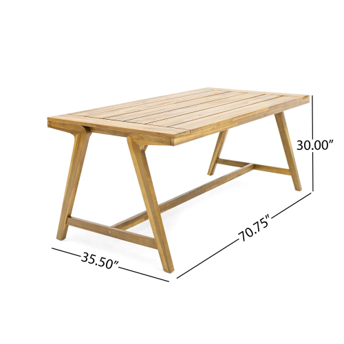 Modern Outdoor Dining Table, Acacia Wood Patio Table with Teak Finish - Weather-Resistant Garden, Poolside Deck Dining Set for 4-6 People (Original SKU:74463.00) - Image 2