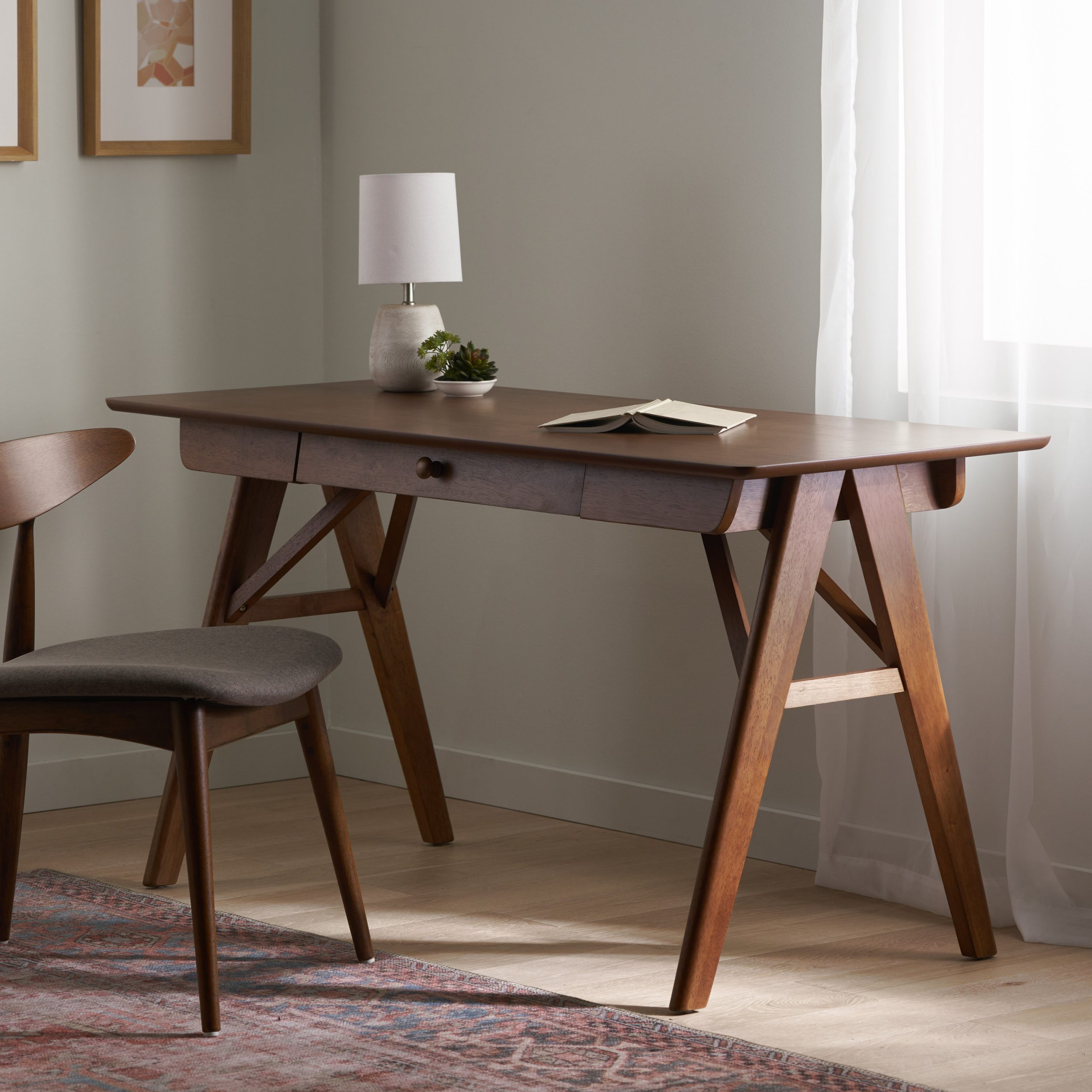 Wood Desk with Drawers, Small Computer Desk for Small Spaces, Gaming Study Home Office Desks for Work, Student PC Desk for Bedroom, Escritorios para Cuartos (Original SKU:62410.00) - Image 5