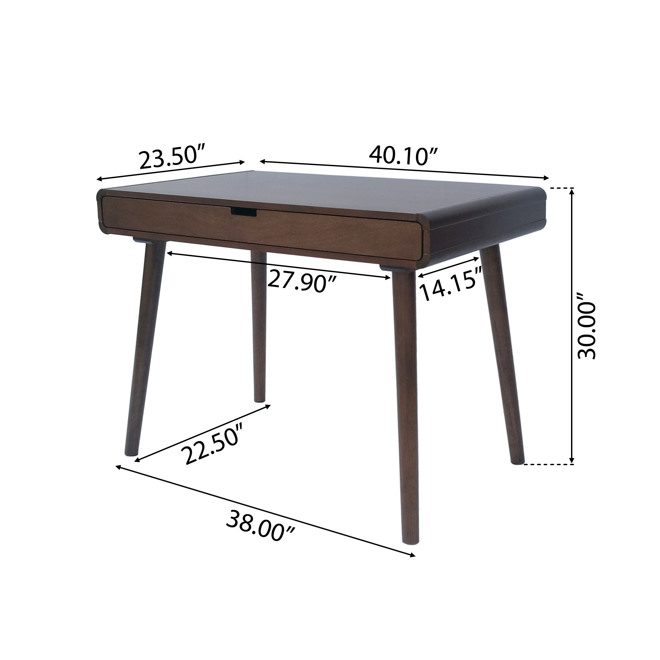 Writing Desk with large drawers,Computer Table for Home Office Workspace or Entryway,Brown Color (Original SKU:62413.00MEDBRN) - Image 2